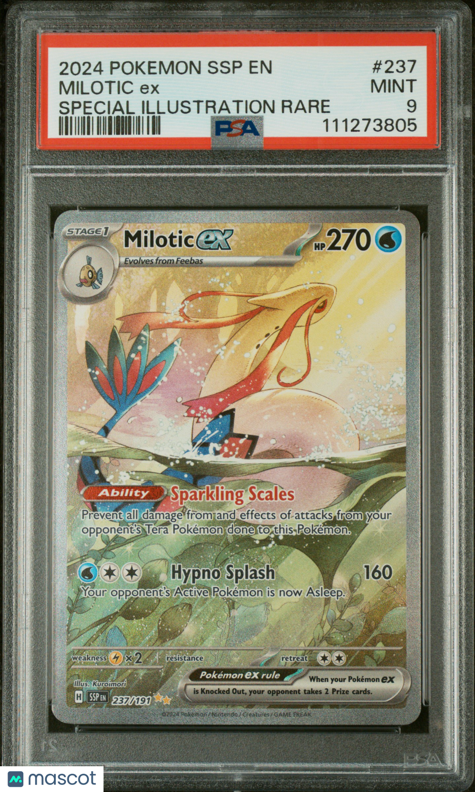 Milotic ex SV08: Surging Sparks #237/191 PSA 9