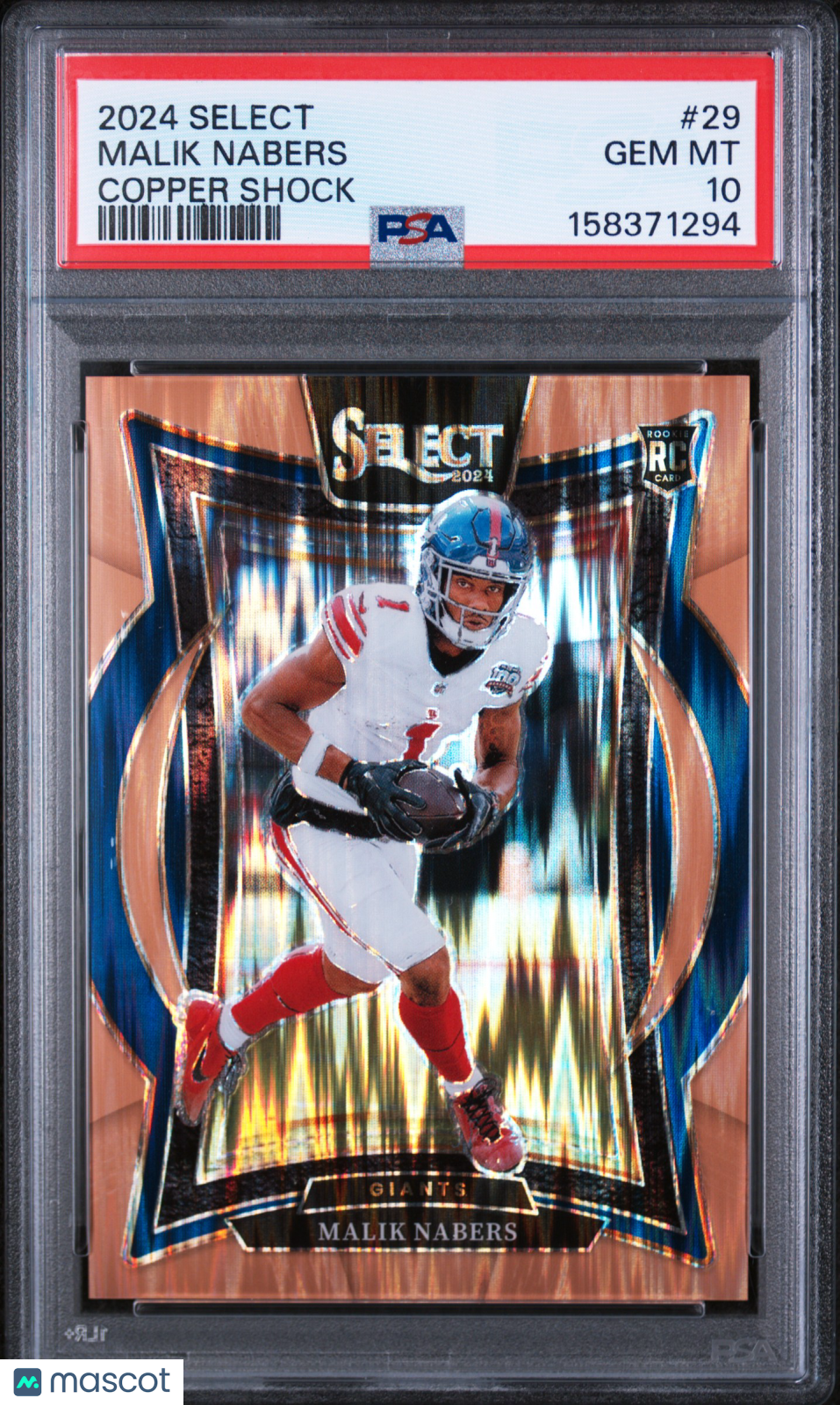 Malik Nabers 2024 Panini Select Copper Prizm Shock #29 #/299 PSA 10