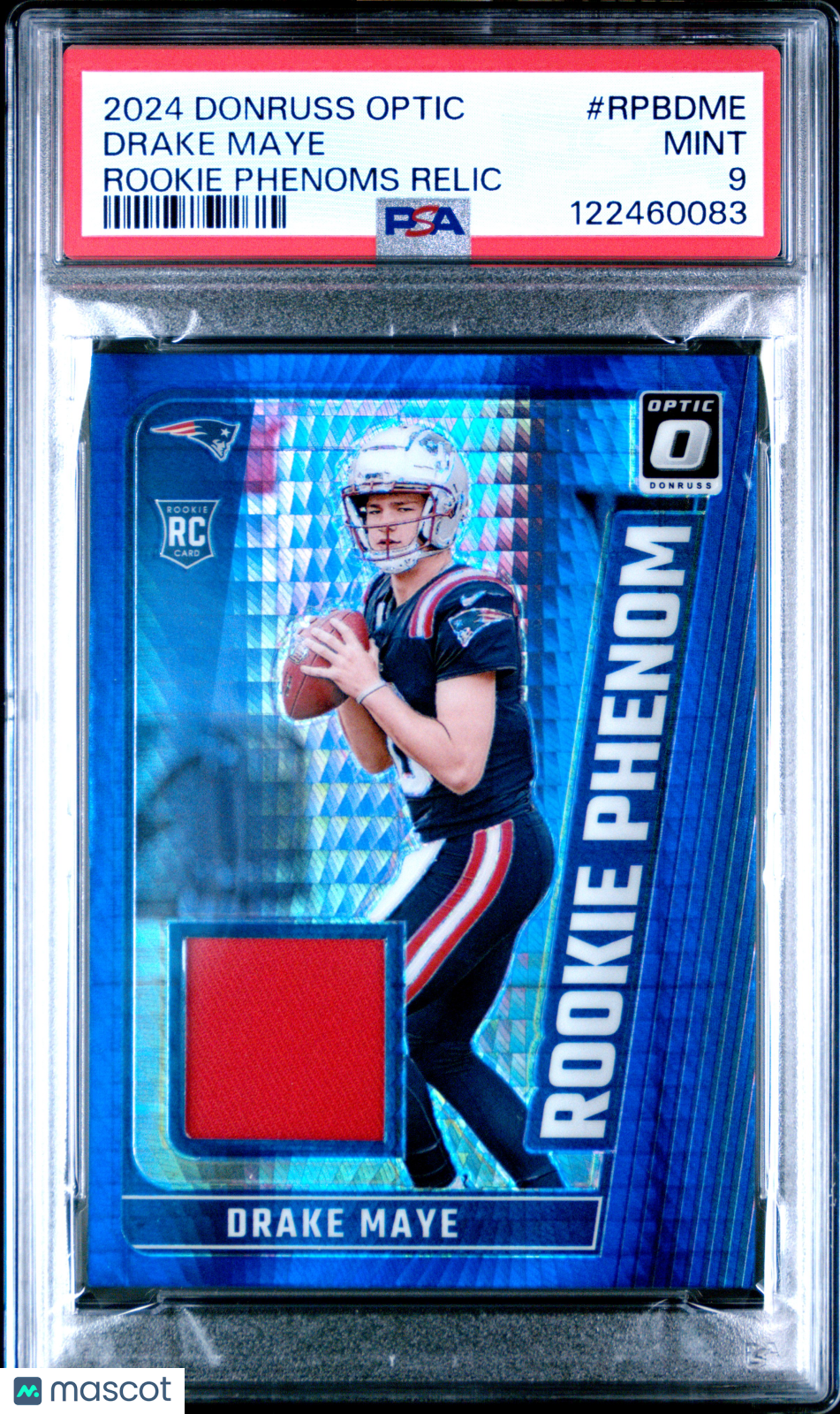Drake Maye 2024 Panini Donruss Optic Rookie Phenoms Relics #RPBDME PSA 9