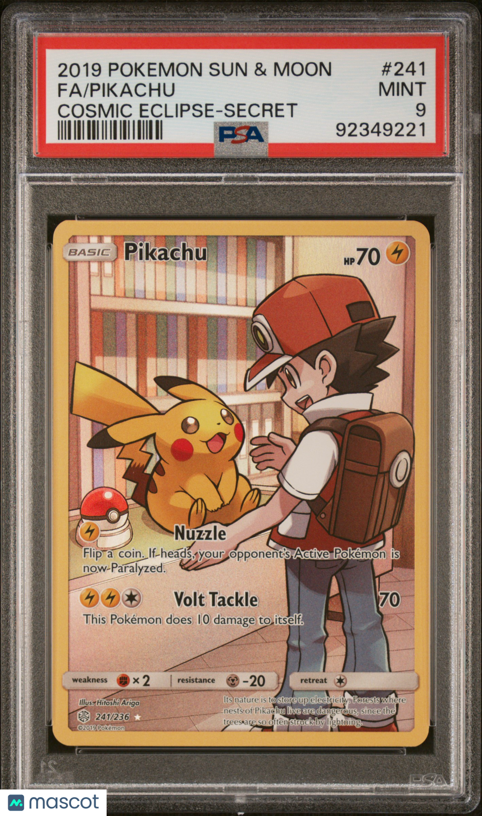 Pikachu (Secret) SM - Cosmic Eclipse #241/236 PSA 9