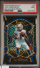 Load image into Gallery viewer, Tua Tagovailoa 2020 Panini Select Die Cut Blue Prizm #45 PSA 9