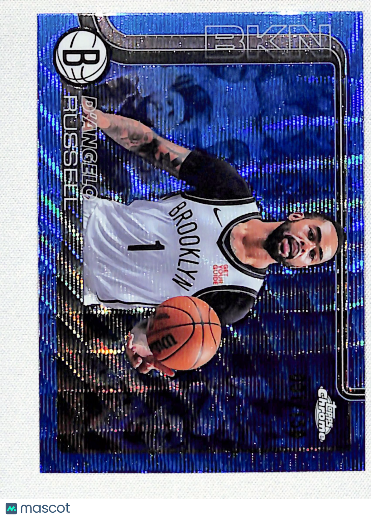 D'Angelo Russell 2025-26 Topps Chrome Blue Wave Refractor #79 #/150