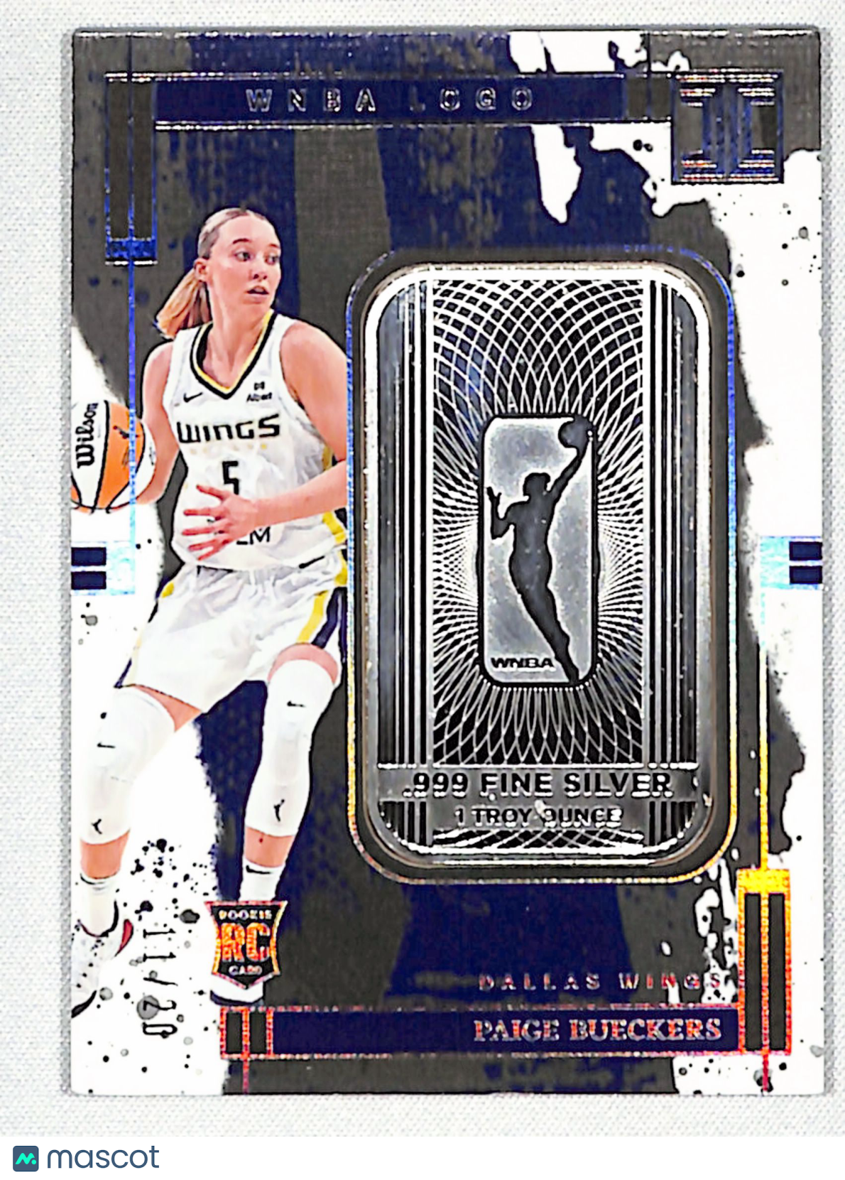 Paige Bueckers 2025 Panini Impeccable WNBA Team Logos Silver Bar /20 #3