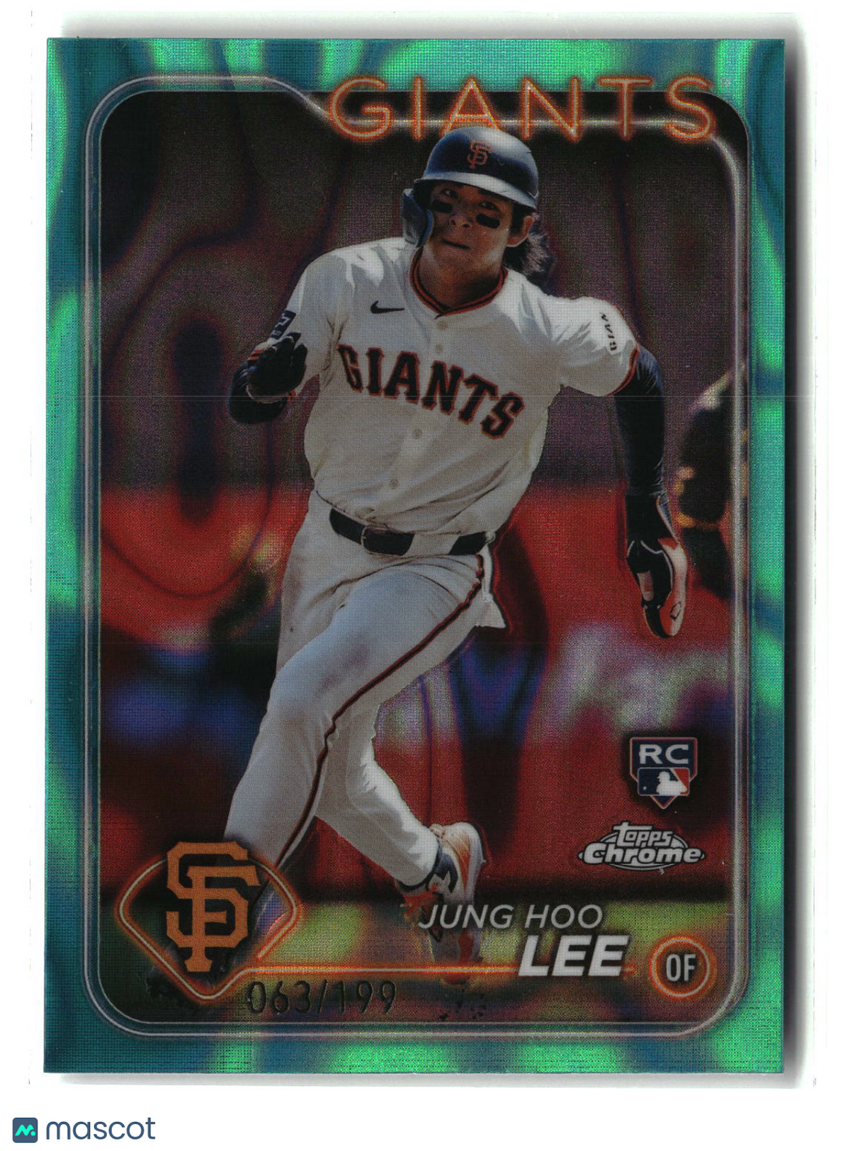 Jung Hoo Lee 2024 Topps Chrome Aqua Raywave Refractors #201 #/199