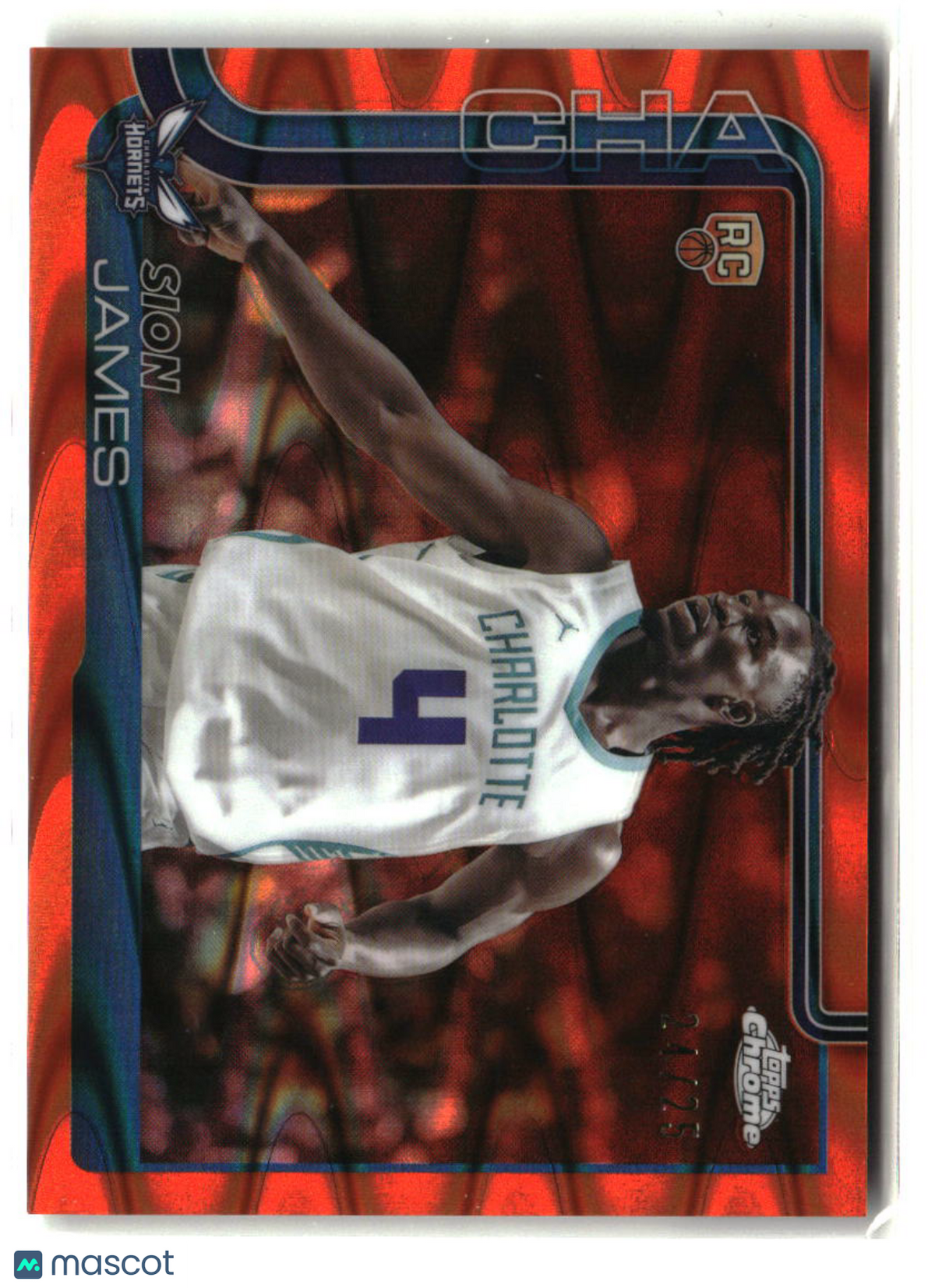 Sion James 2025-26 Topps Chrome Orange RayWave Refractor #283 #/25
