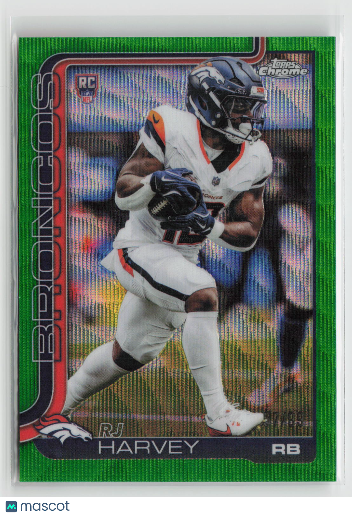 RJ Harvey 2025 Topps Chrome Green Wave Refractor #330