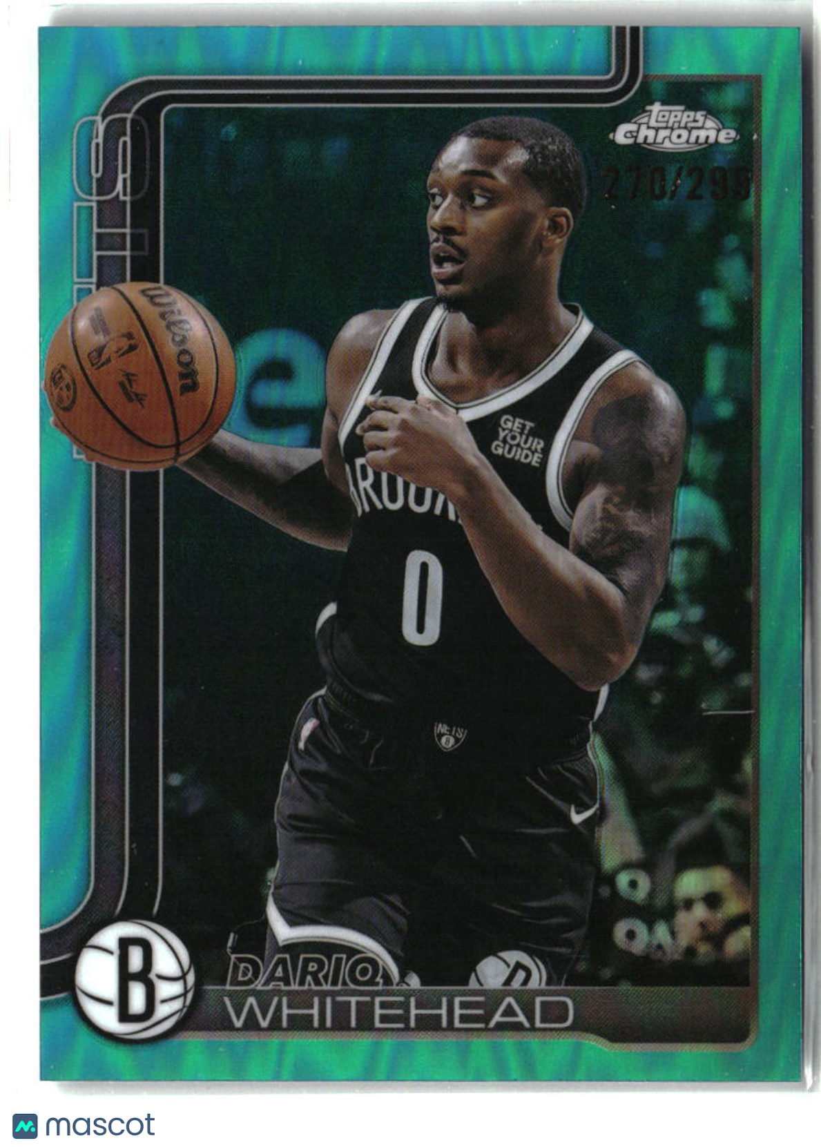 Dariq Whitehead 2025-26 Topps Chrome Teal Refractor #91 #/299