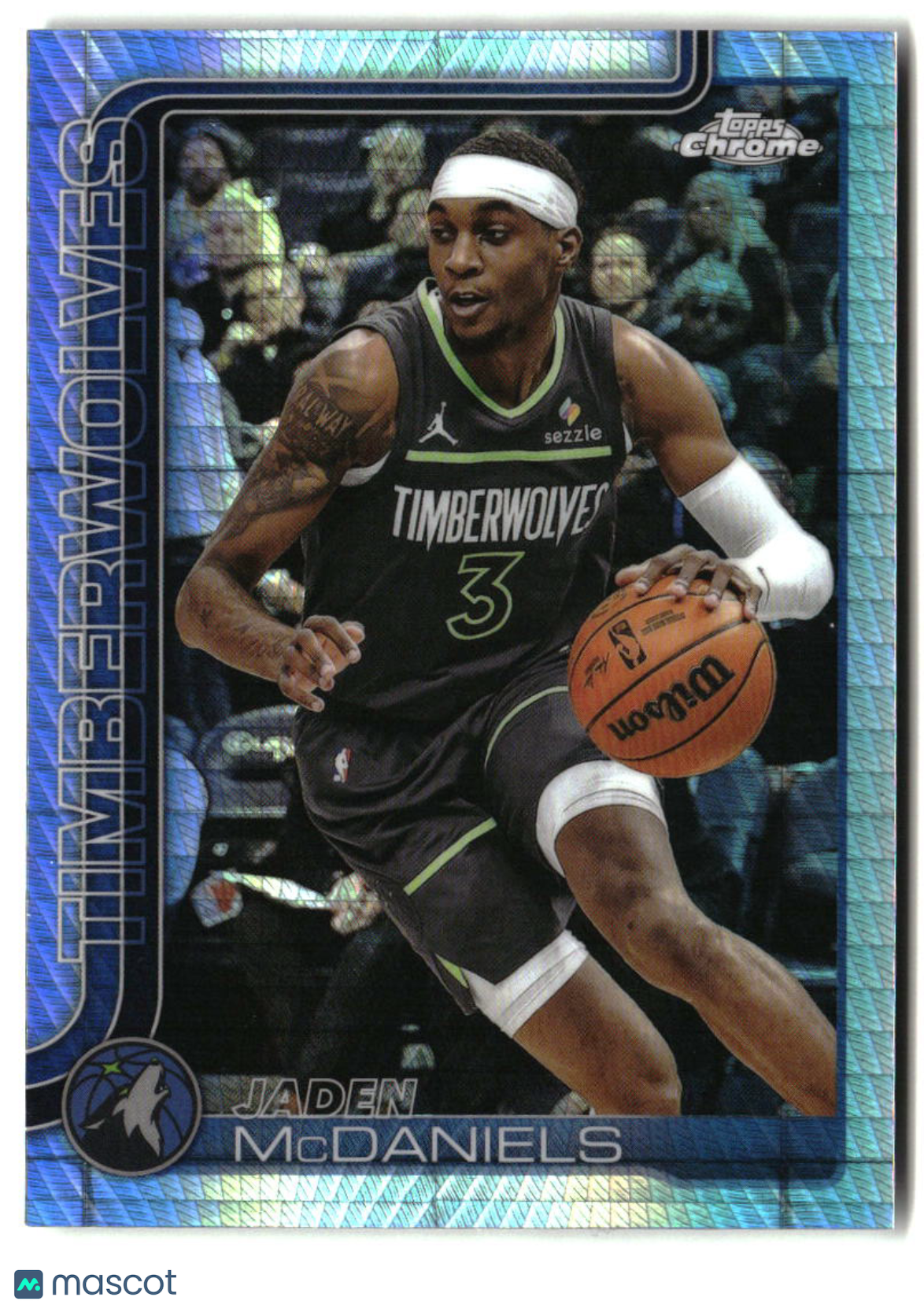 Jaden McDaniels 2025-26 Topps Chrome Prism Refractor #176