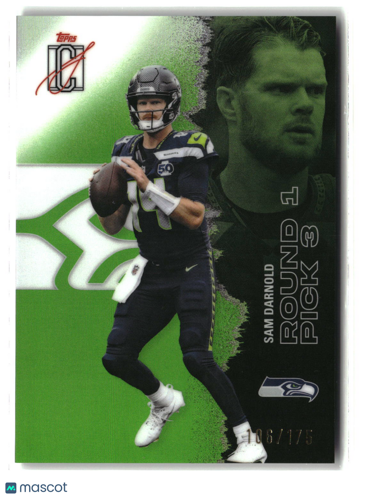 Sam Darnold 2025 Topps Signature Class Chrome Lime Green Refractor #47 #/175