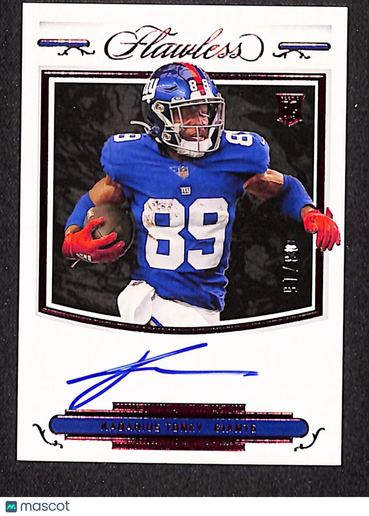 Kadarius Toney 2021 Panini Flawless Rookie Shadow Signatures Ruby #RSS-KTO #/15