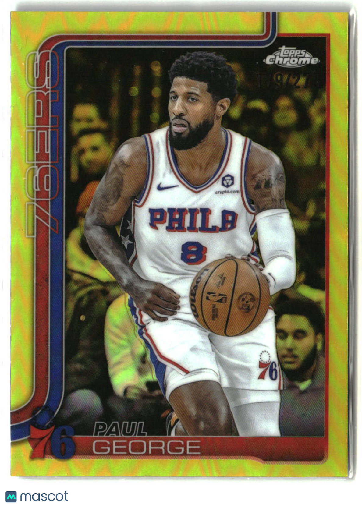 Paul George 2025-26 Topps Chrome Yellow Refractor #171 #/275
