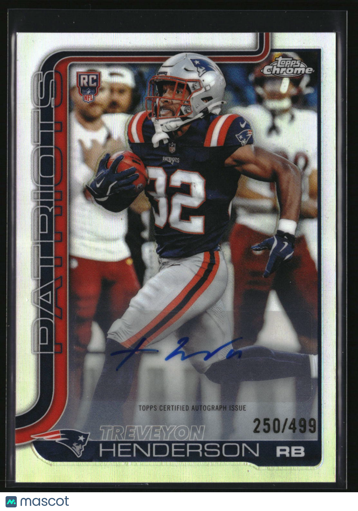 TreVeyon Henderson 2025 Topps Chrome Rookie Autographs Refractor #RA-THE #/499