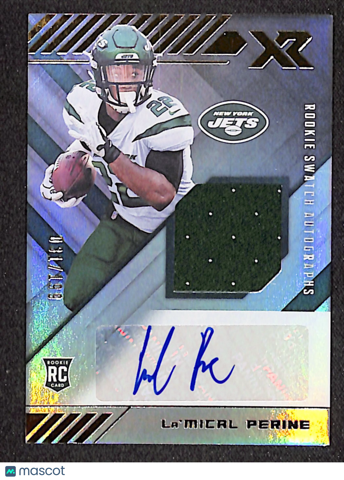 La'Mical Perine 2020 Panini XR Rookie Swatch Autographs #RSA-LP #/199