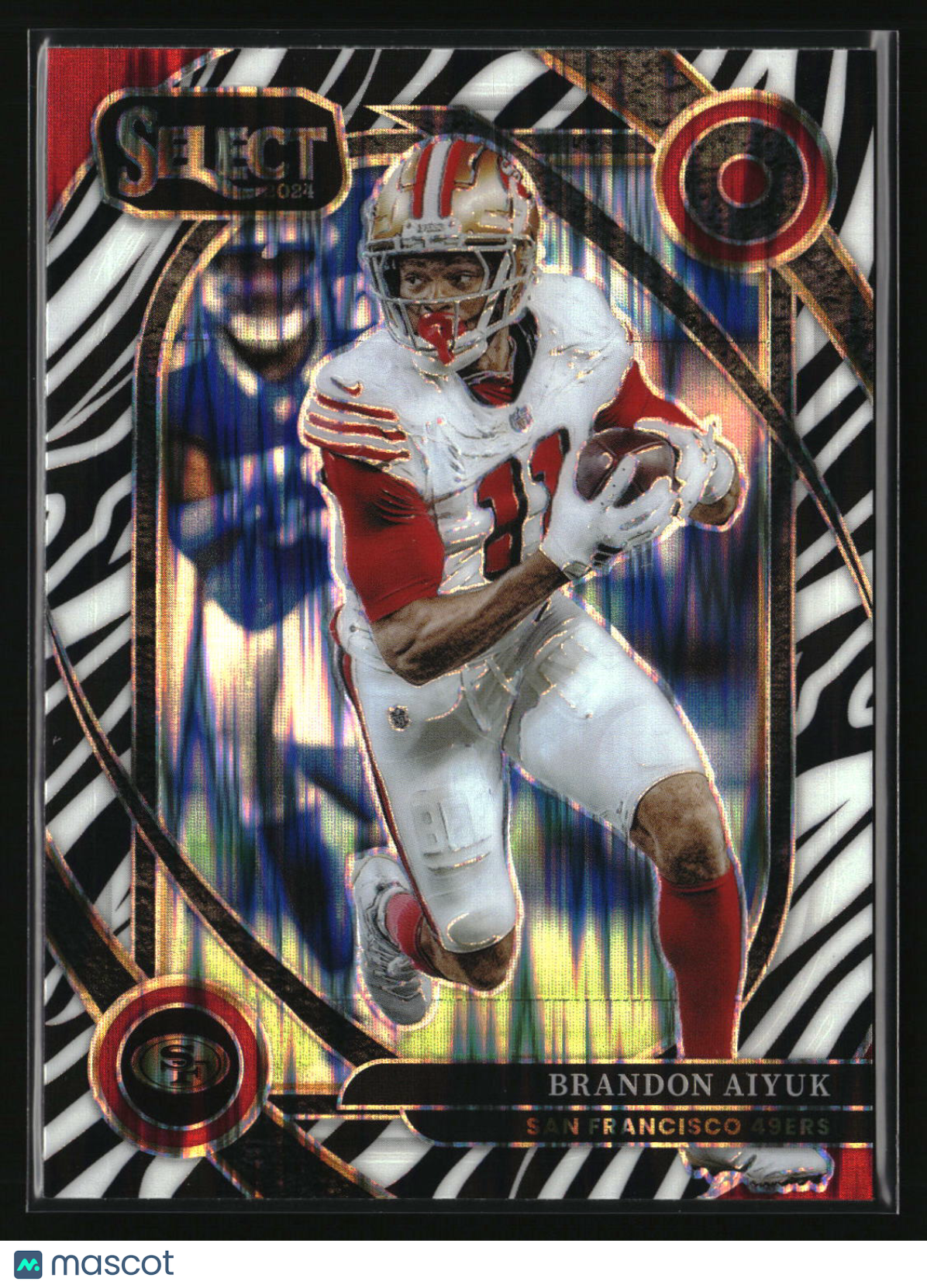 Brandon Aiyuk 2024 Panini Select Zebra Prizm Shock #210