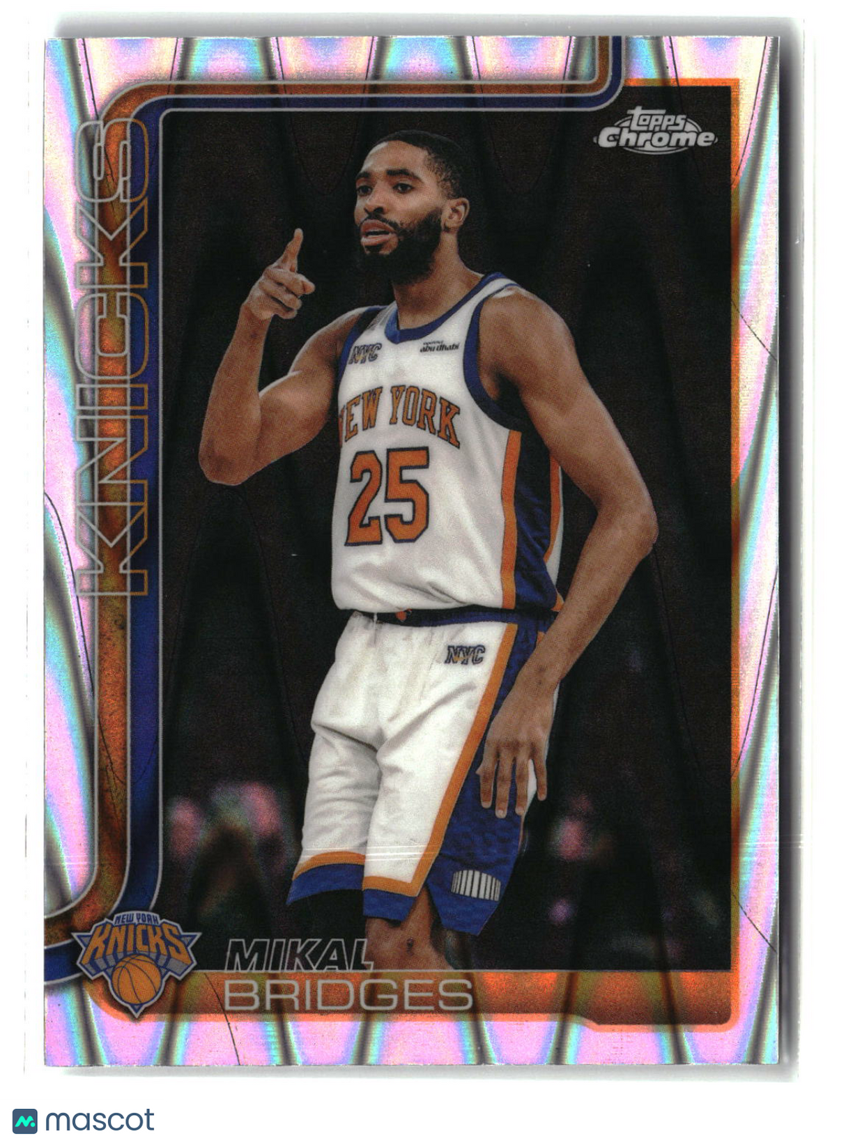 Mikal Bridges 2025-26 Topps Chrome Update RayWave Refractor #60