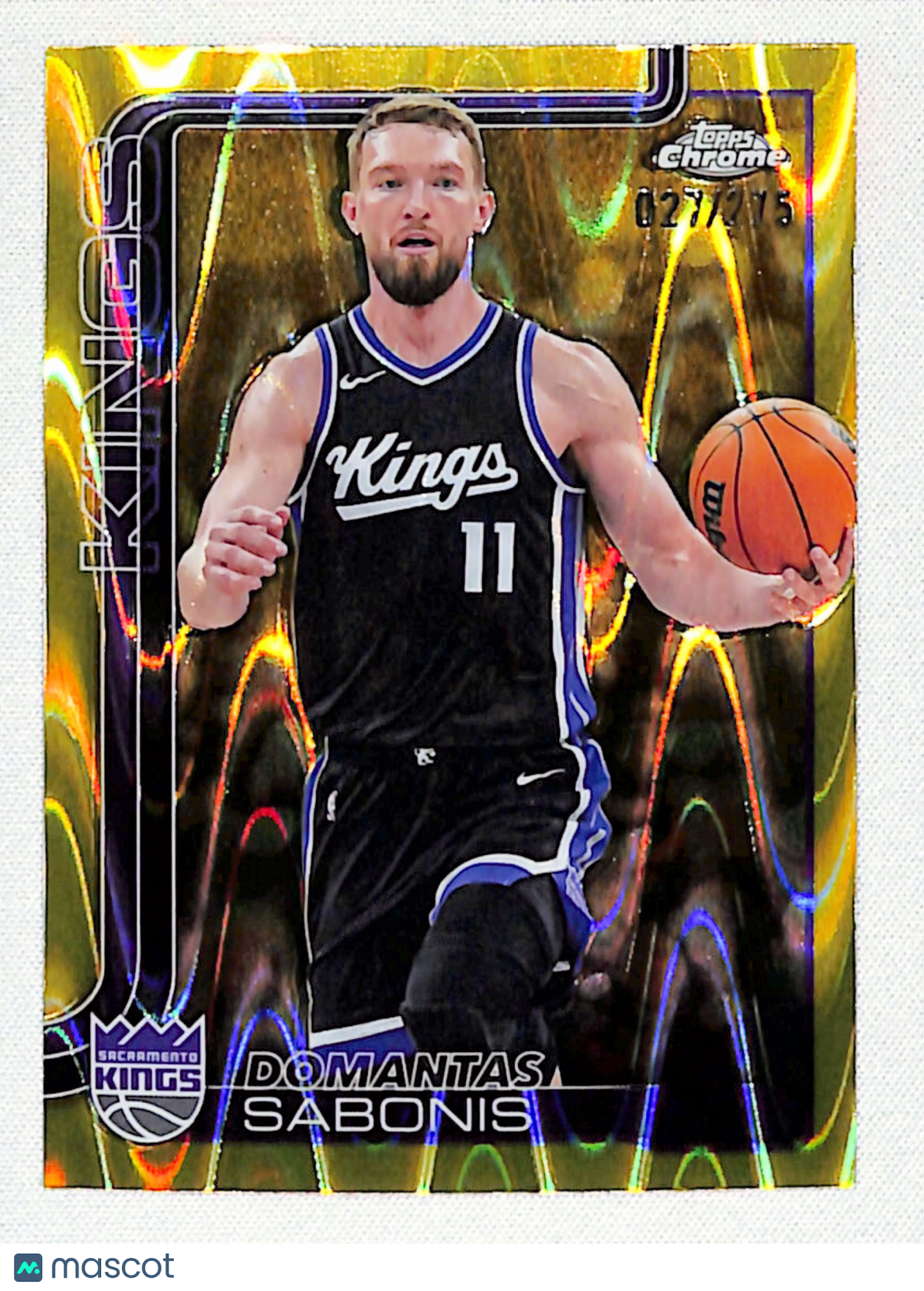 Domantas Sabonis 2025-26 Topps Chrome Yellow RayWave Refractor #229 #/275