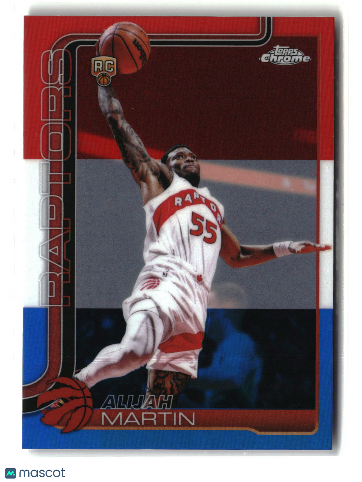 Alijah Martin 2025-26 Topps Chrome Update Red White and Blue Refractor #190