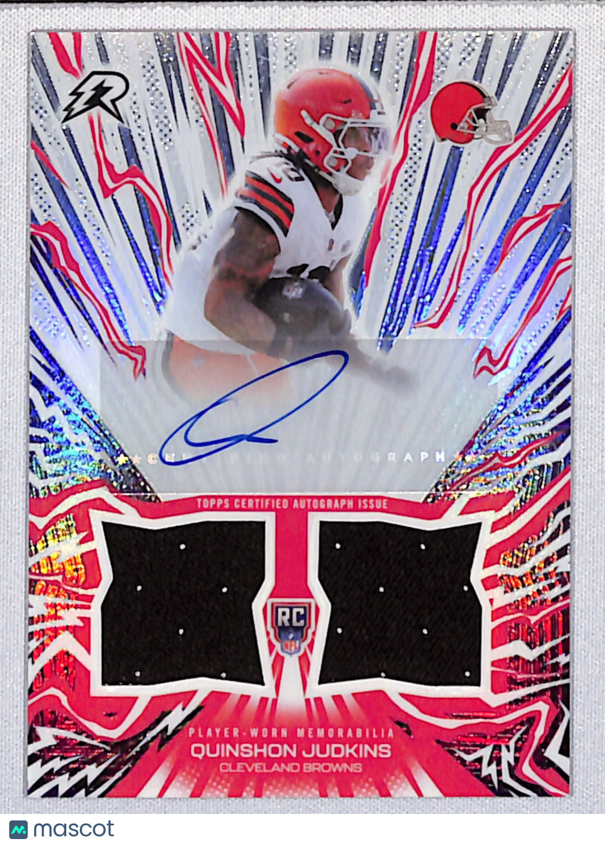 Quinshon Judkins 2025 Topps Resurgence Amped Up Rookie Relic Autographs #AU-QJ