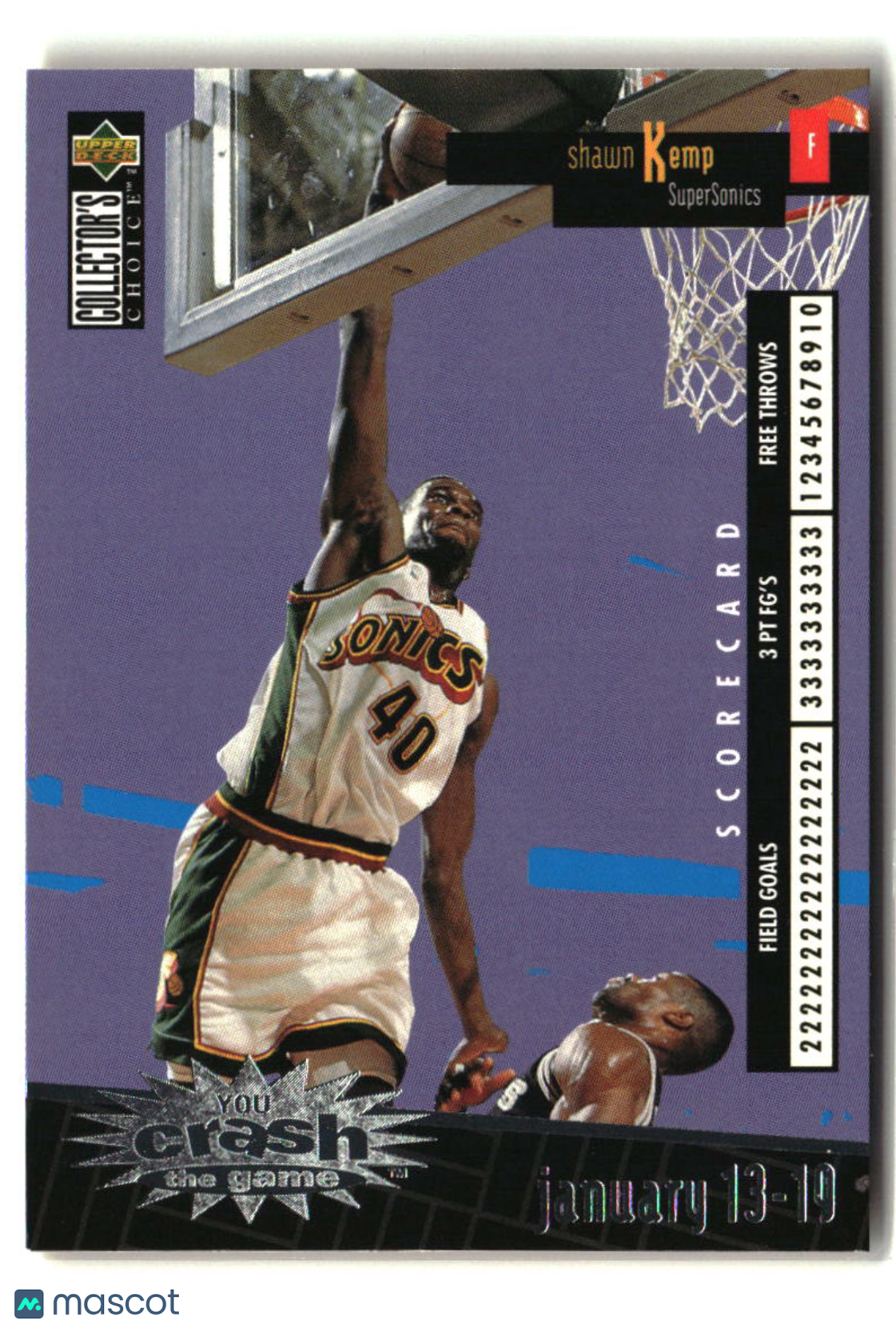 Shawn Kemp 1996-97 Collector's Choice You Crash the Game Scoring Silver #C25b