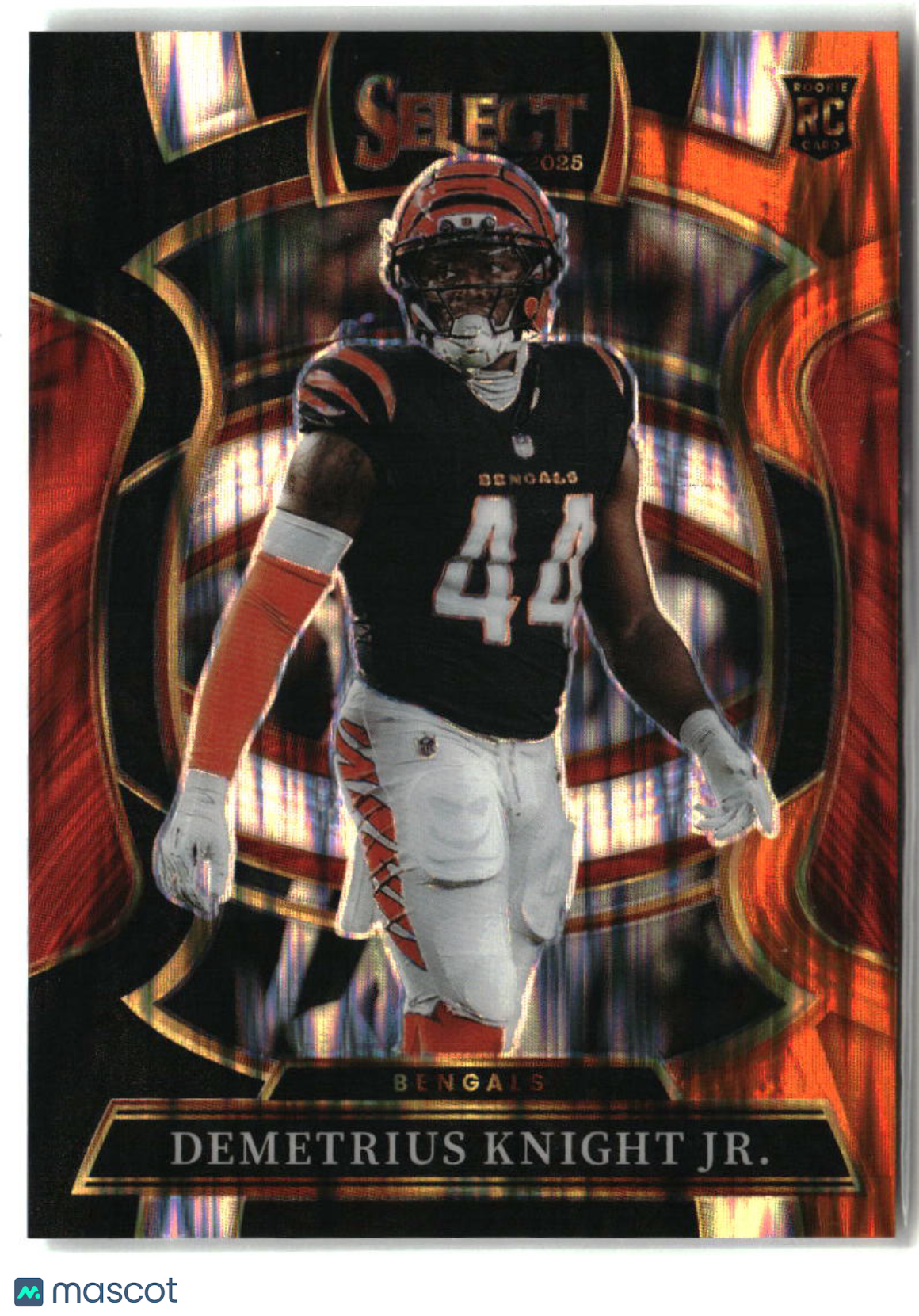 Demetrius Knight Jr. 2025 Panini Select Black and Orange Prizm Shock #58