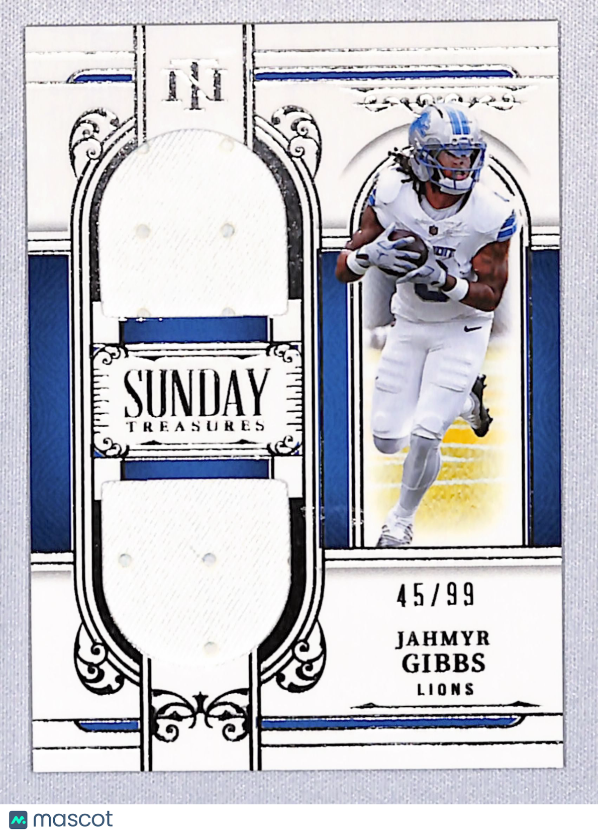 Jahmyr Gibbs 2025 Panini National Treasures Sunday Treasures #ST-JGS 45/99