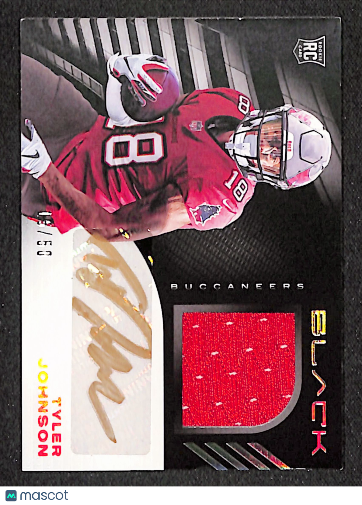 Tyler Johnson 2020 Panini Black Rookie Signature Materials Silver #RSM-TJO #/50