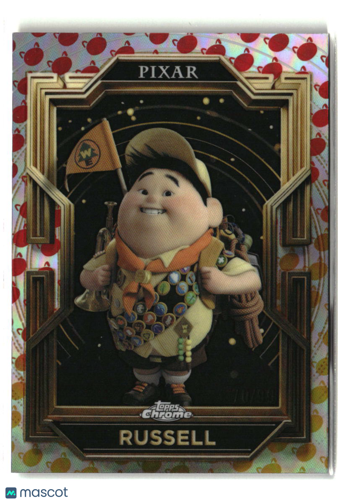 Russell 2025 Topps Pixar Gold Gold� Turning Red Etch Refractor #49