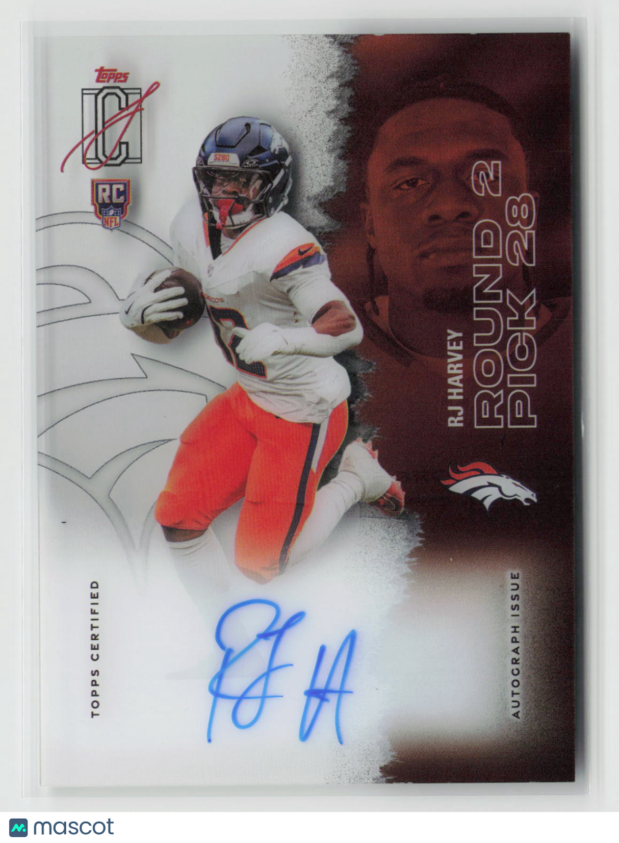 RJ Harvey 2025 Signature Class Rookie Class Crystal Clear Autographs #RCCL-RH