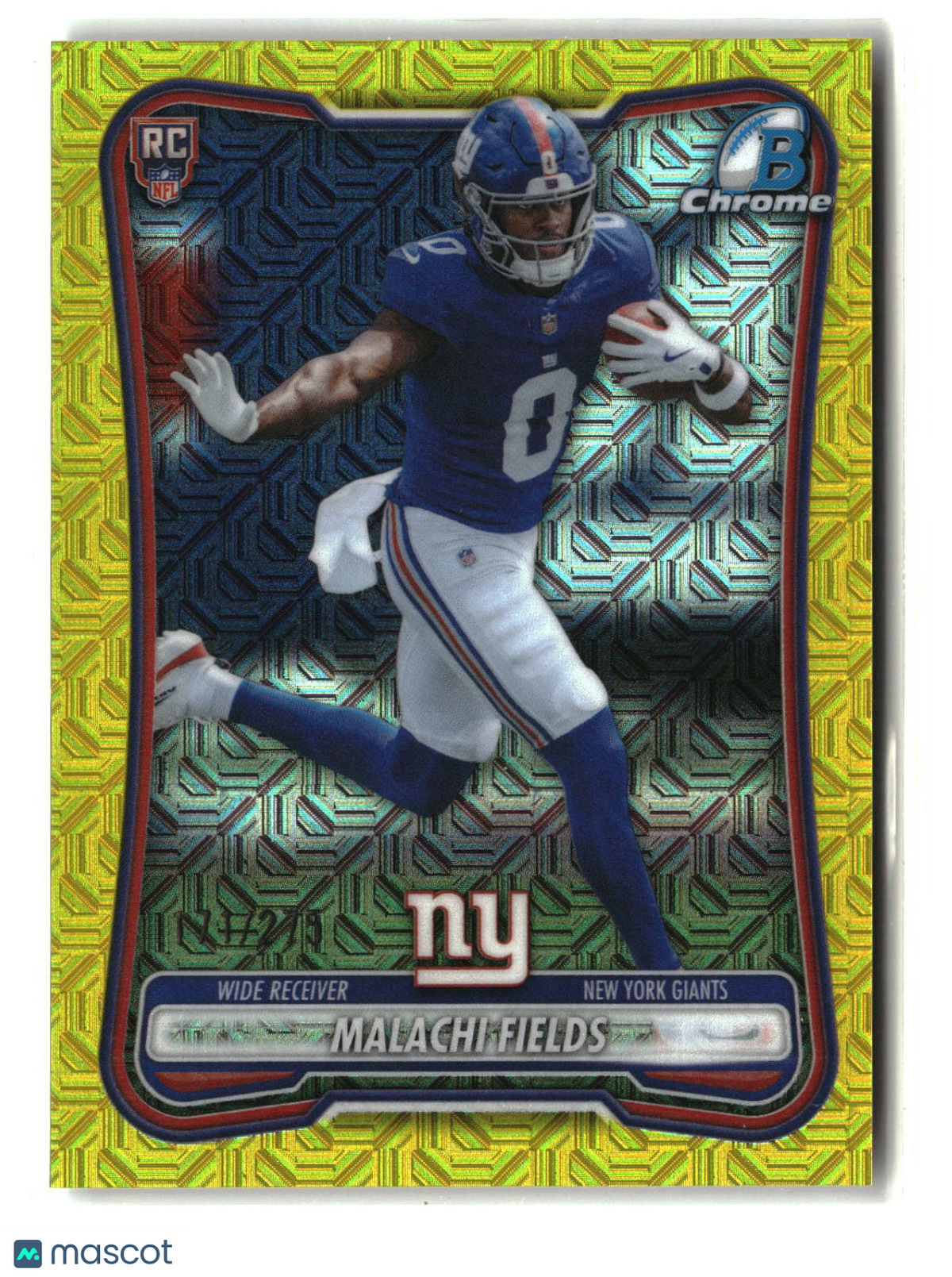 Malachi Fields 2026 Bowman Chrome Yellow Mojo Refractor #BCV-129 /275