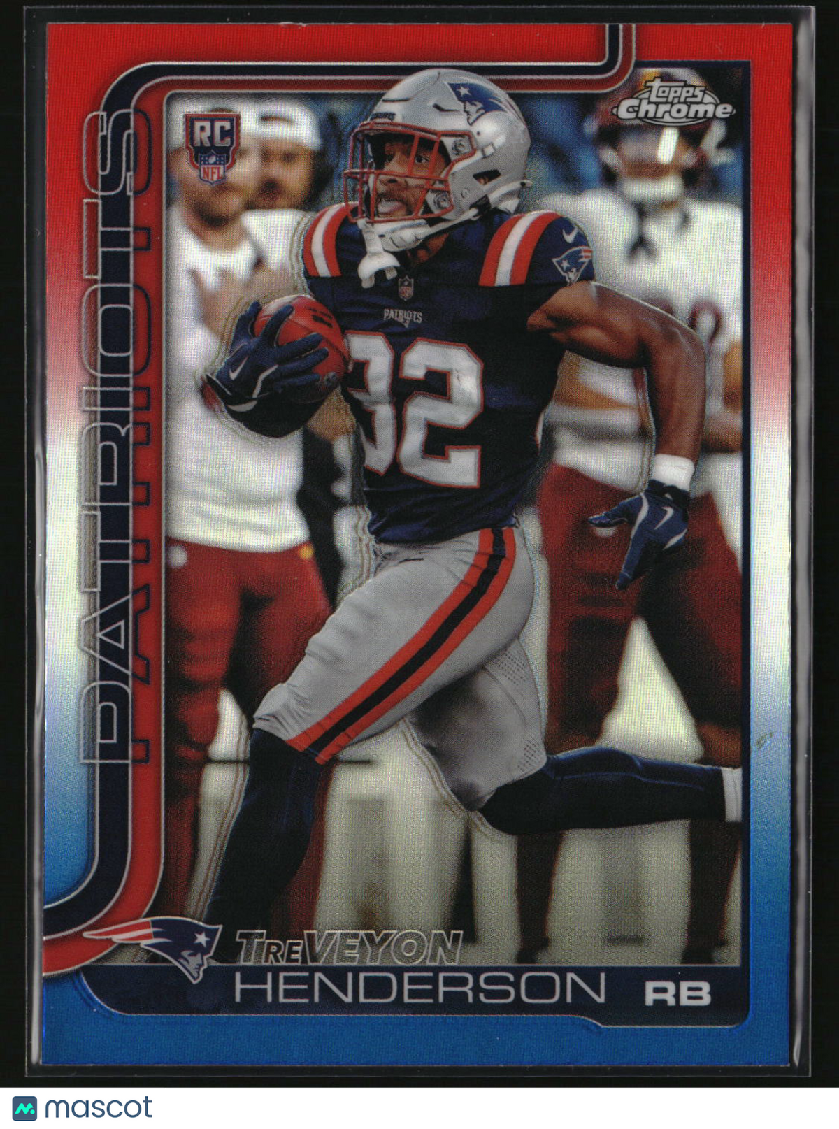 TreVeyon Henderson 2025 Topps Chrome Red, White, and Blue Refractor #328