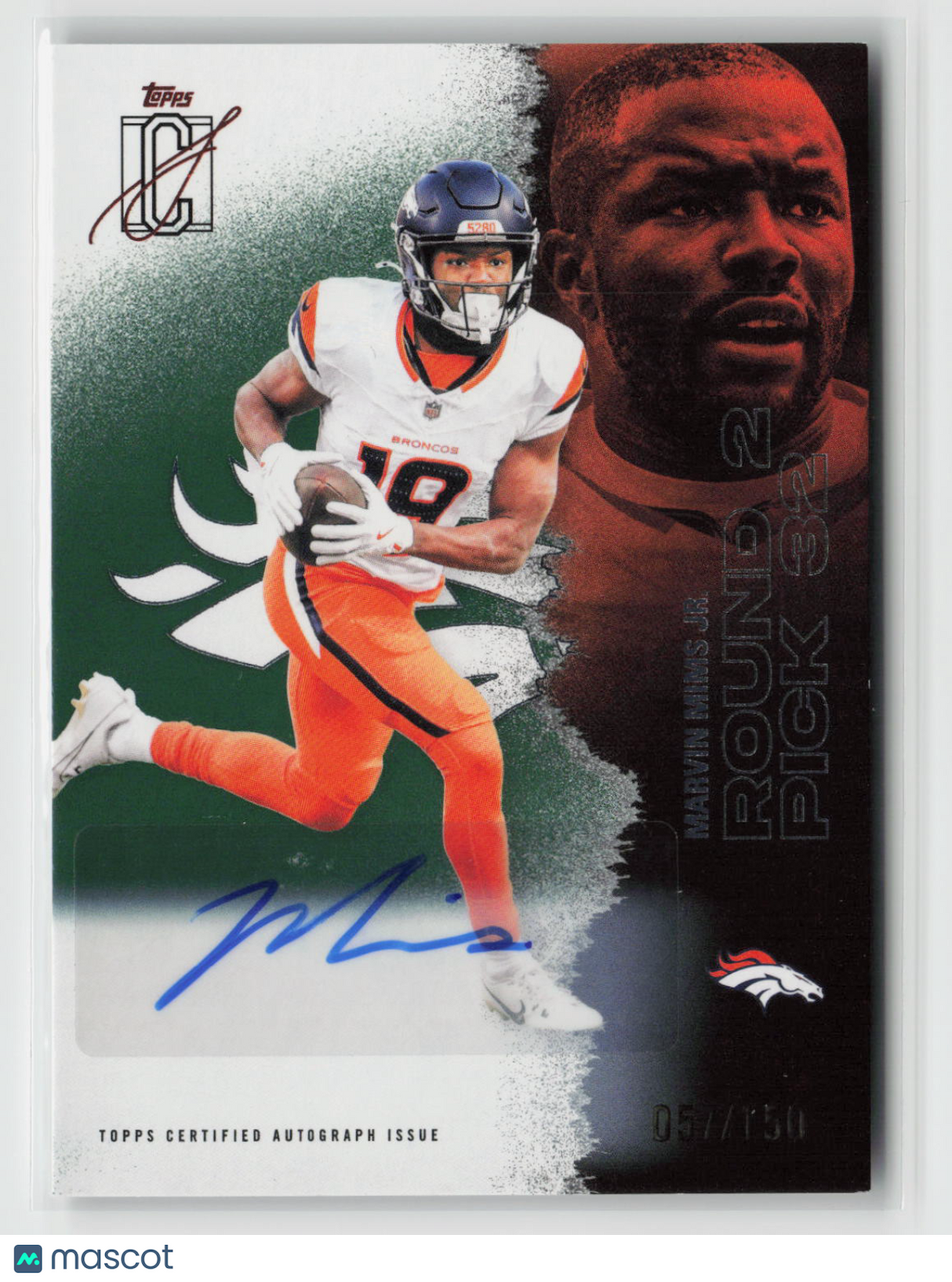 Marvin Mims Jr. 2025 Topps Signature Class Green Refractor #73