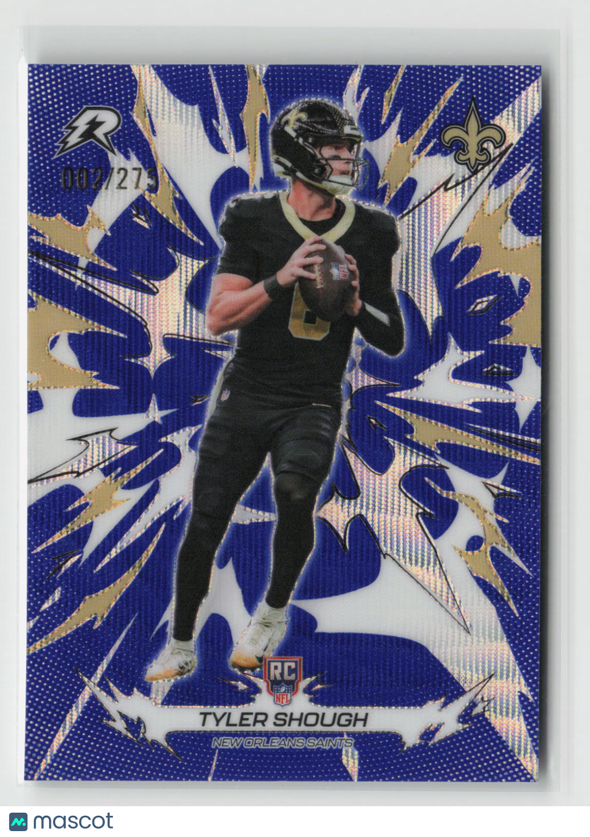 Tyler Shough 2025 Topps Resurgence Navy Surge Refractor #163 #/275