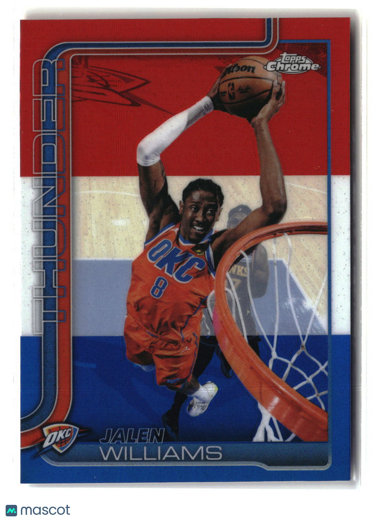 Jalen Williams 2025-26 Topps Chrome Update Red White and Blue Refractor #11