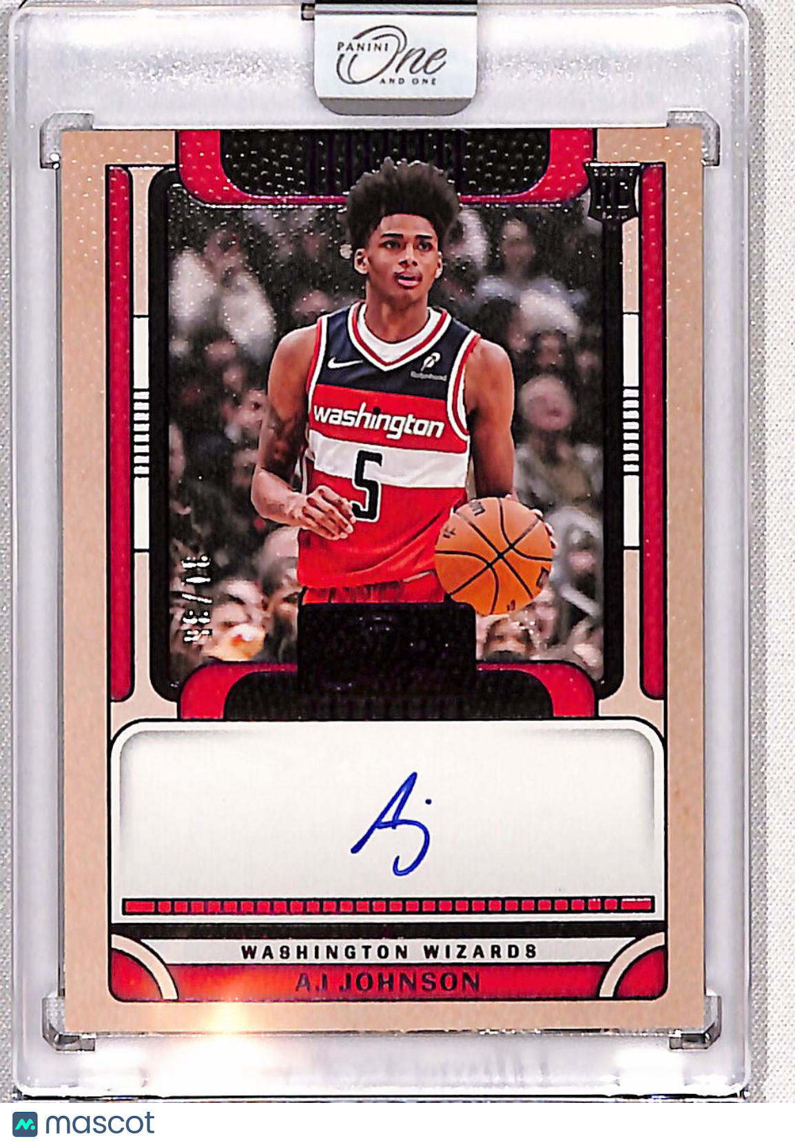 AJ Johnson 2024-25 Panini One and One Rookie Autographs Red #RA-AJJ #/25