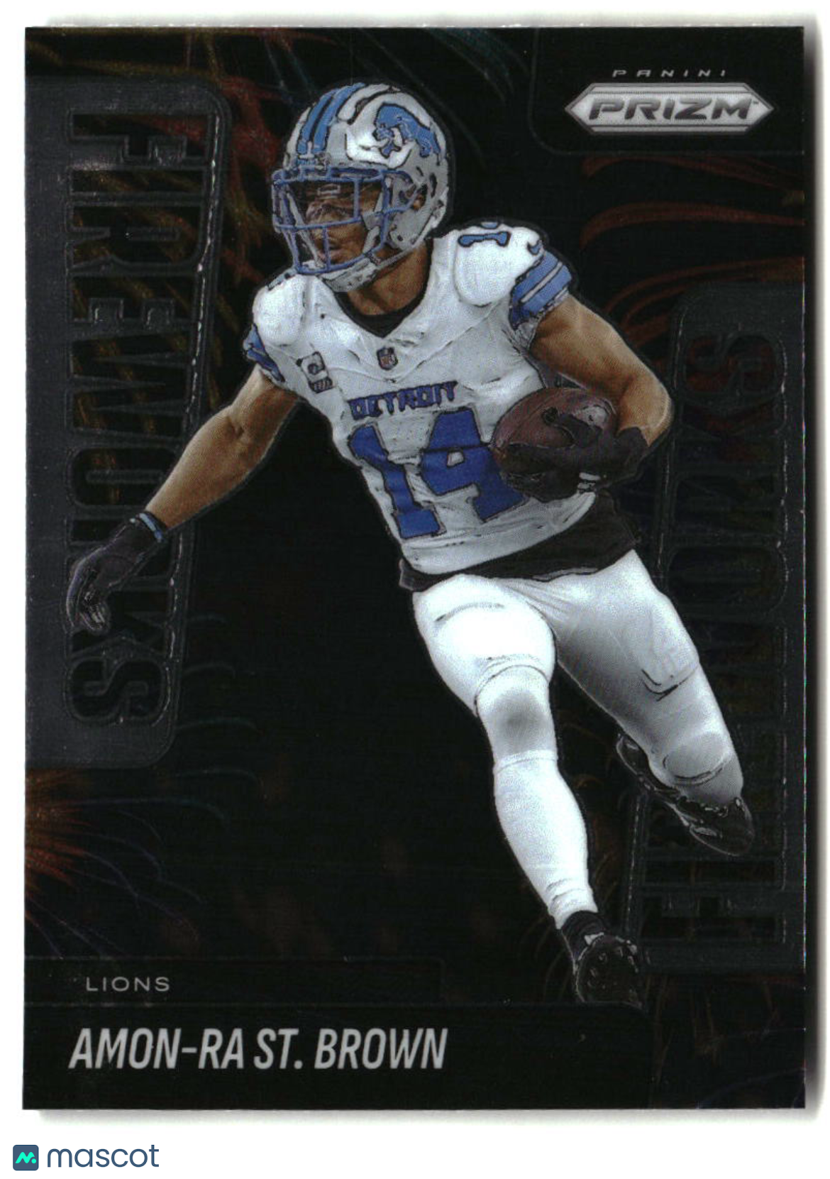 Amon-Ra St. Brown 2025 Panini Prizm Fireworks #16