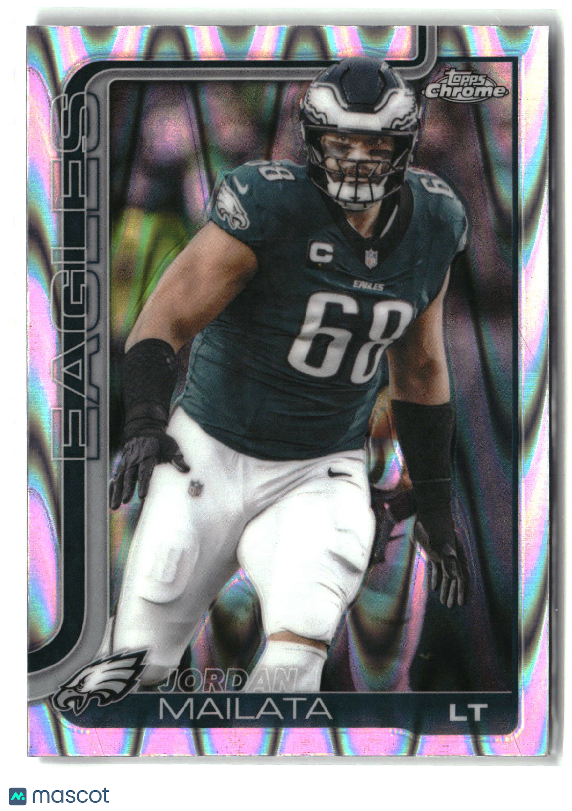 Jordan Mailata 2025 Topps Chrome Ray Wave Refractor #245