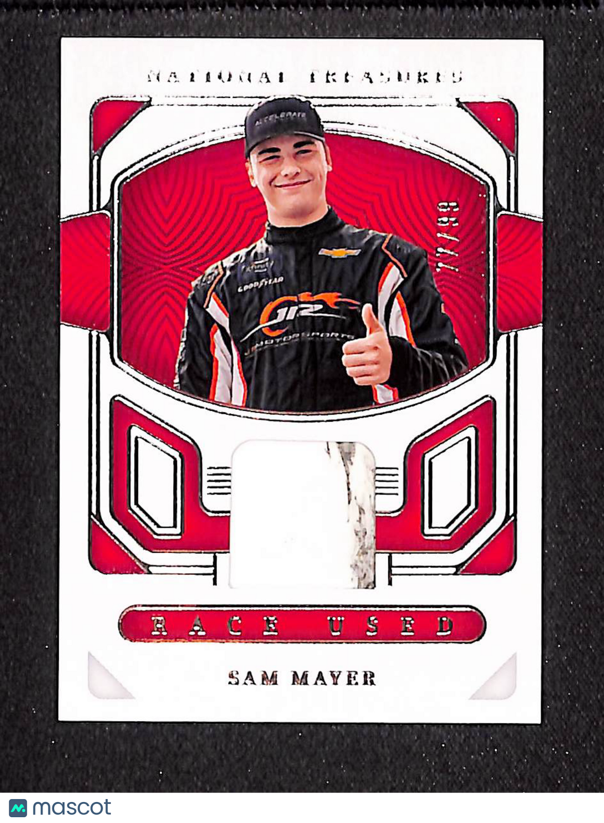 Sam Mayer 2023 Panini National Treasures Race Used Tires #RU-SMY #/99