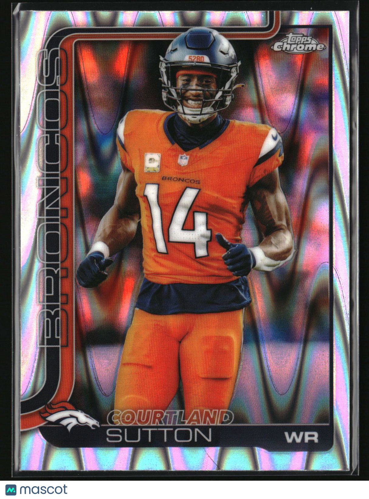 Courtland Sutton 2025 Topps Chrome Ray Wave Refractor #86