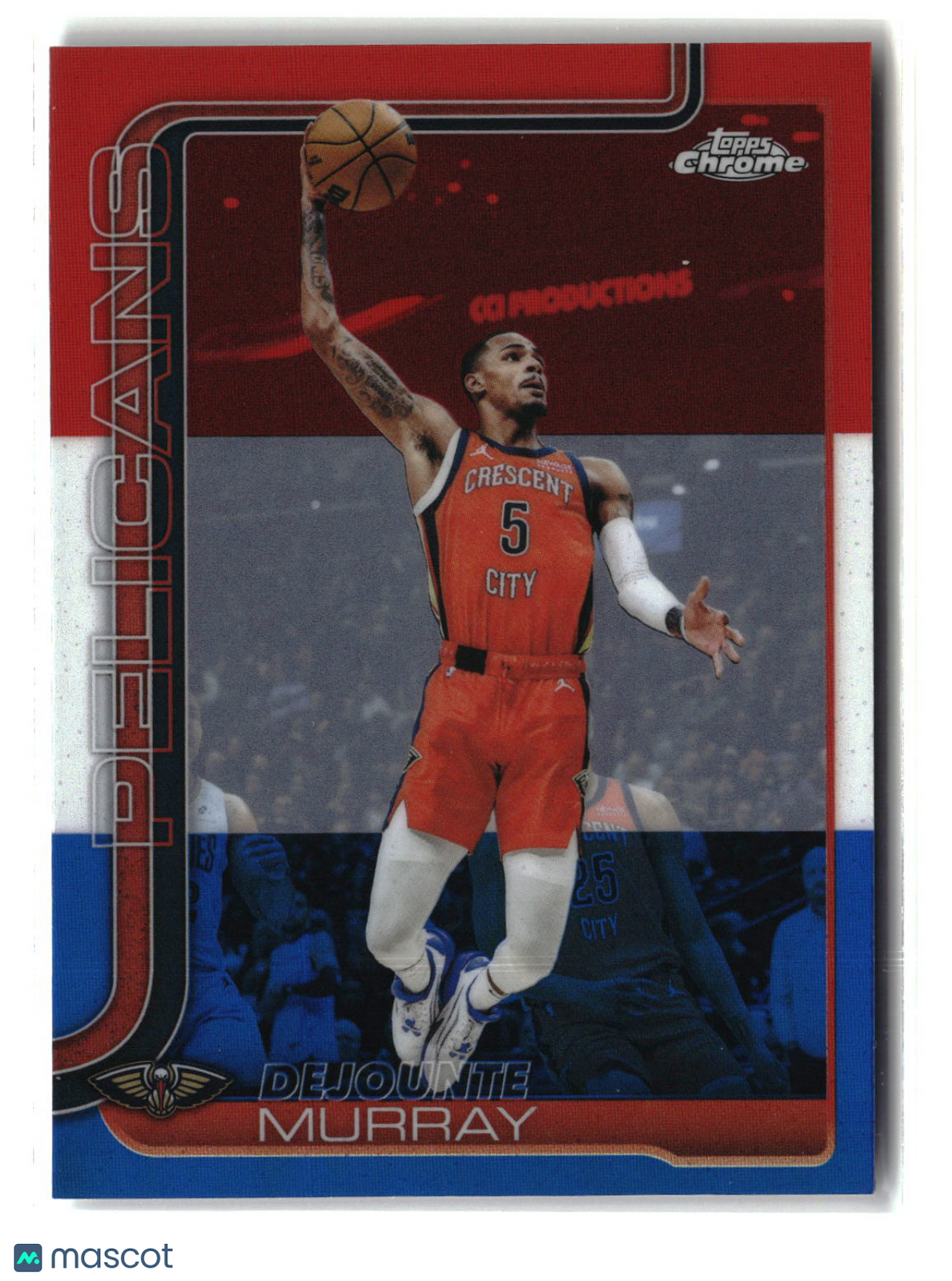 Dejounte Murray 2025-26 Topps Chrome Update Red White and Blue Refractor #89