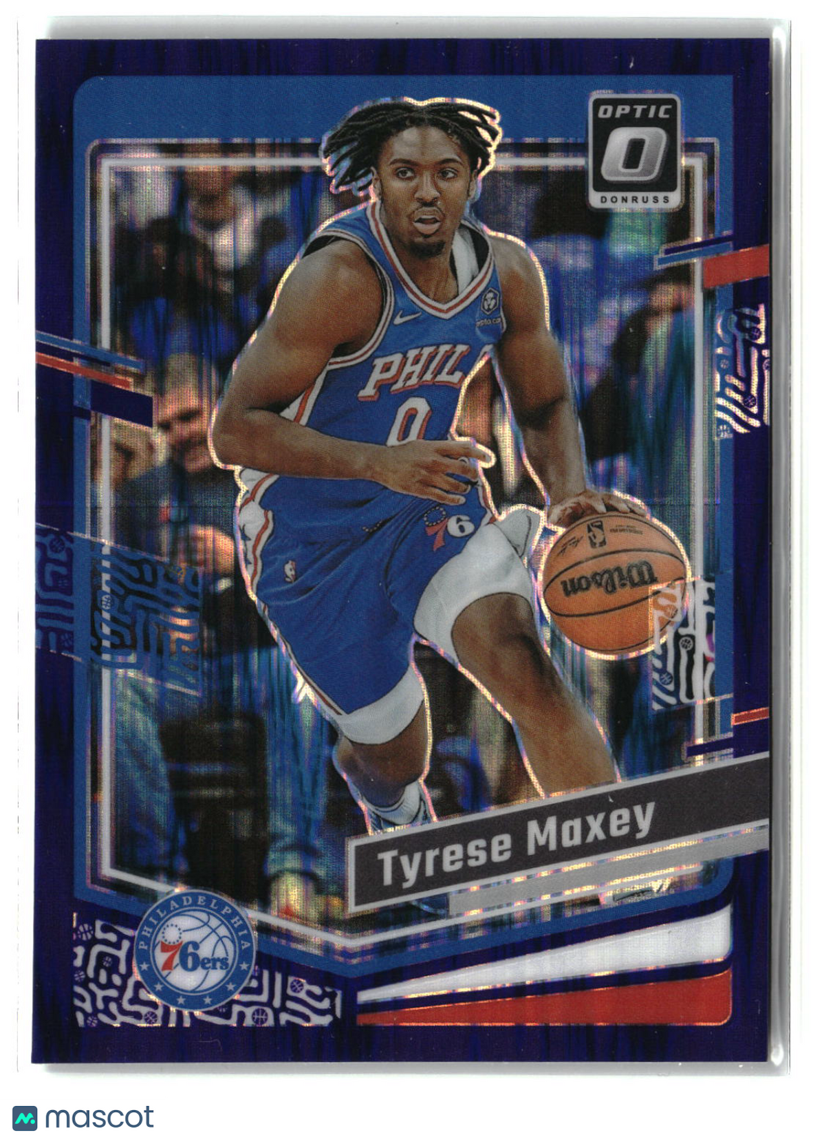 Tyrese Maxey 2023-24 Donruss Optic Purple Shock #70