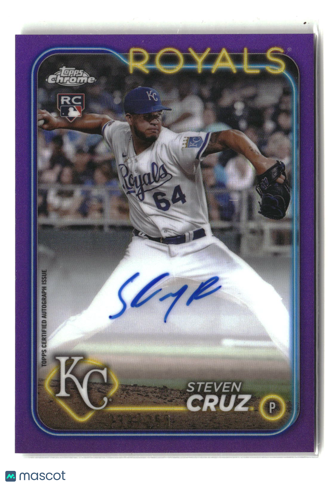 Steven Cruz 2024 Topps Chrome Rookie Autographs Purple Refractor #RA-SC #/250