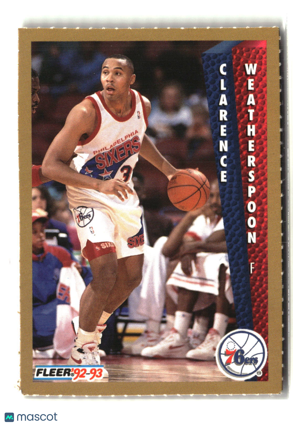 Clarence Weatherspoon 1992-93 Fleer NBA Rising Star Golden Magazine Perforated