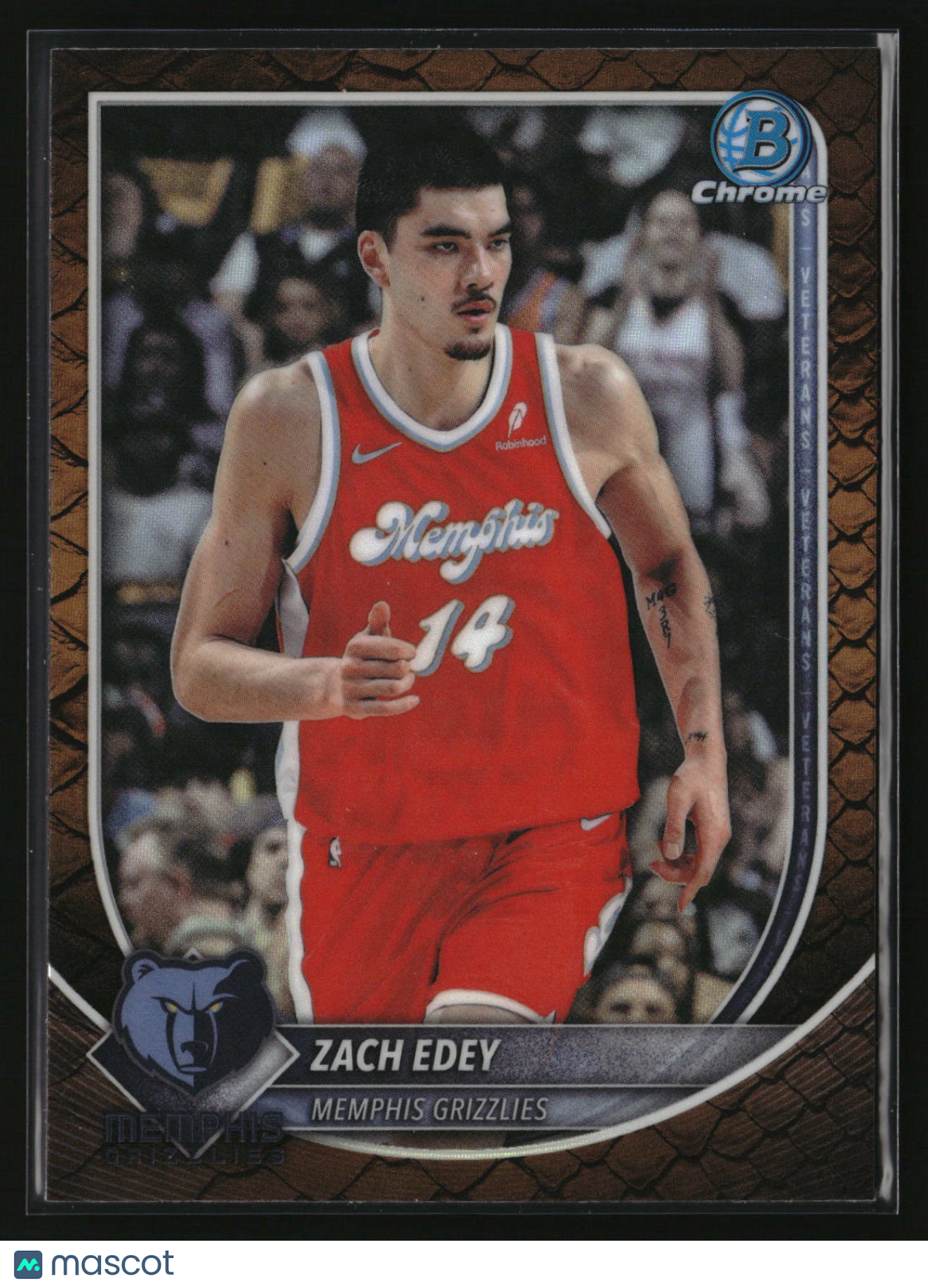 Zach Edey 2025-26 Bowman Chrome Reptilian Refractor #BCV-139