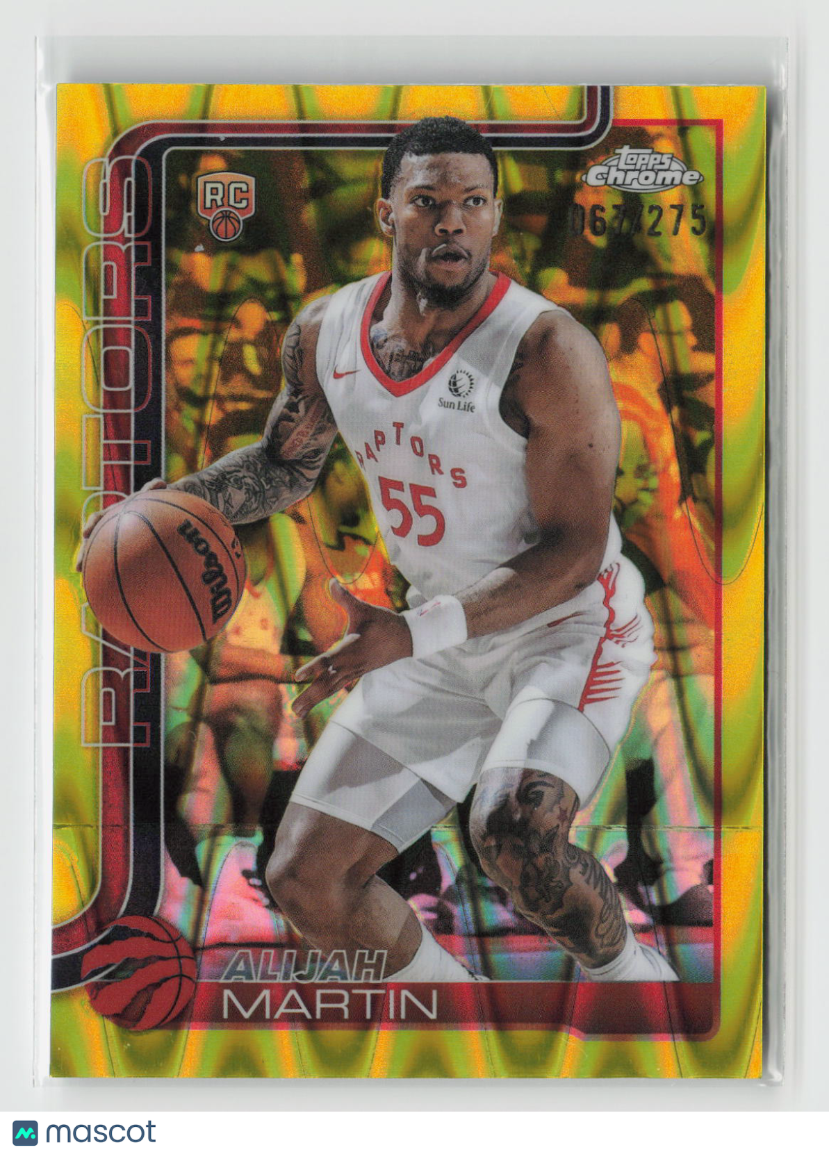 Alijah Martin 2025-26 Topps Chrome Yellow RayWave Refractor #290 #/275