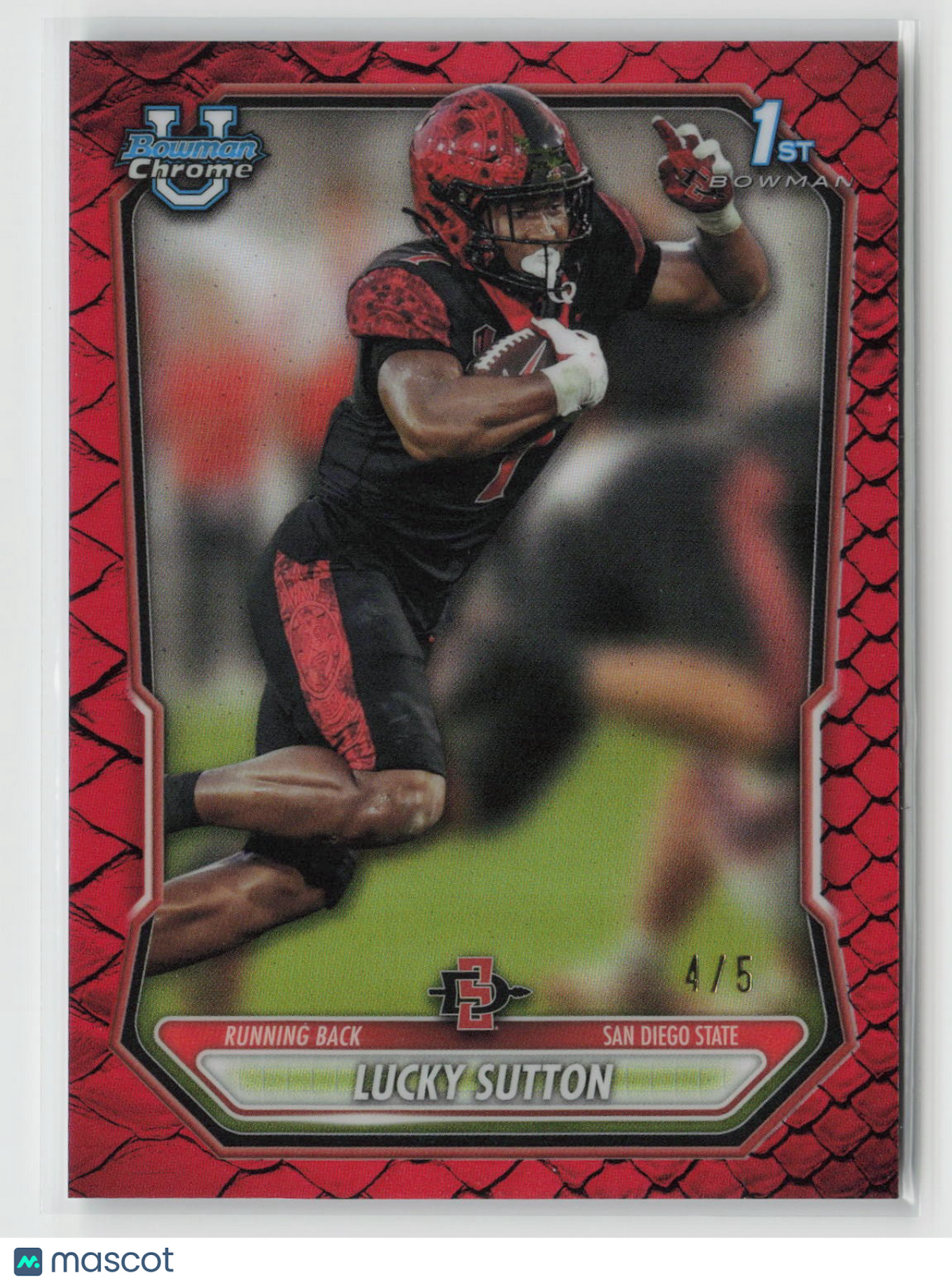 Lucky Sutton 2026 Bowman Chrome Prospects Red Reptilian Refractor #BCP-138 4/5