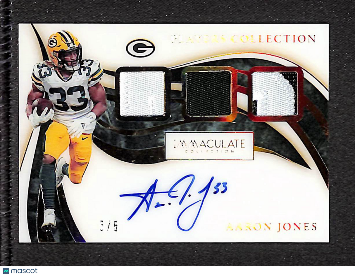 Aaron Jones 2020 Immaculate Players Collection Autographs Gold #PC-AJ #/5