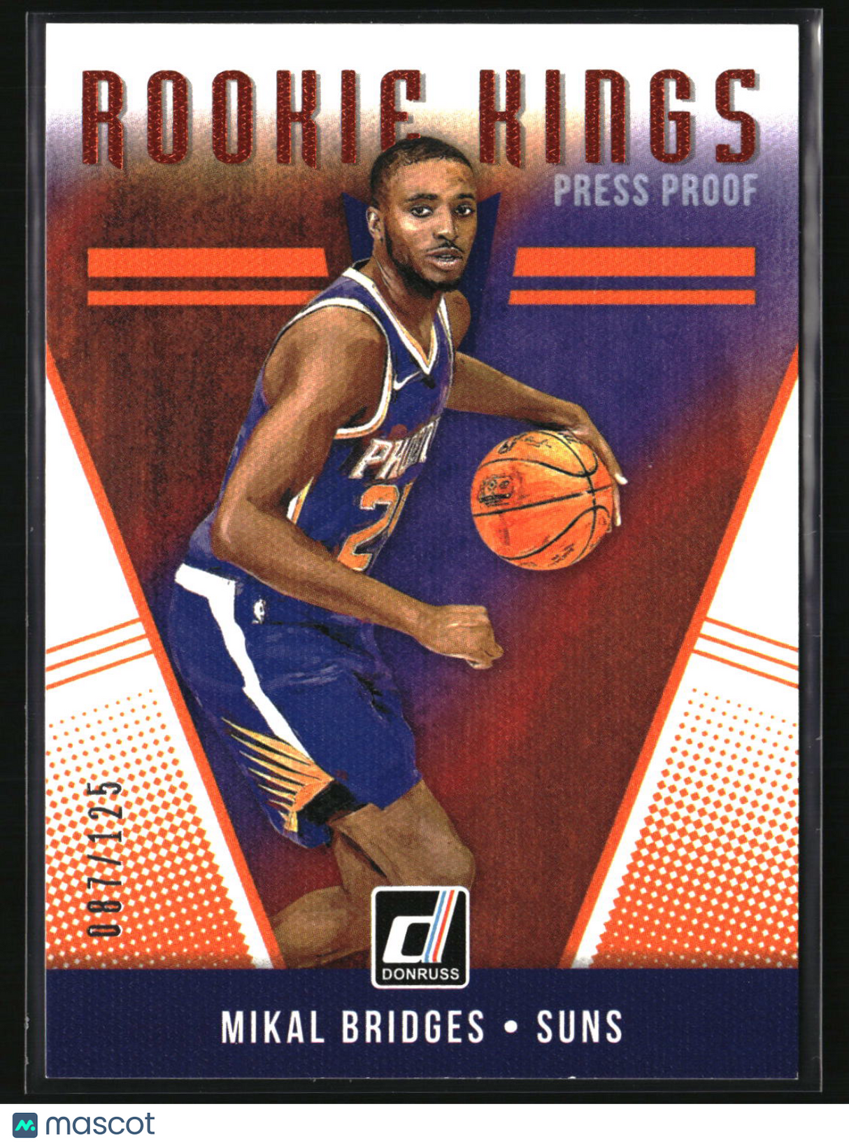 Mikal Bridges 2018-19 Donruss Rookie Kings Press Proof Orange #15 #/125