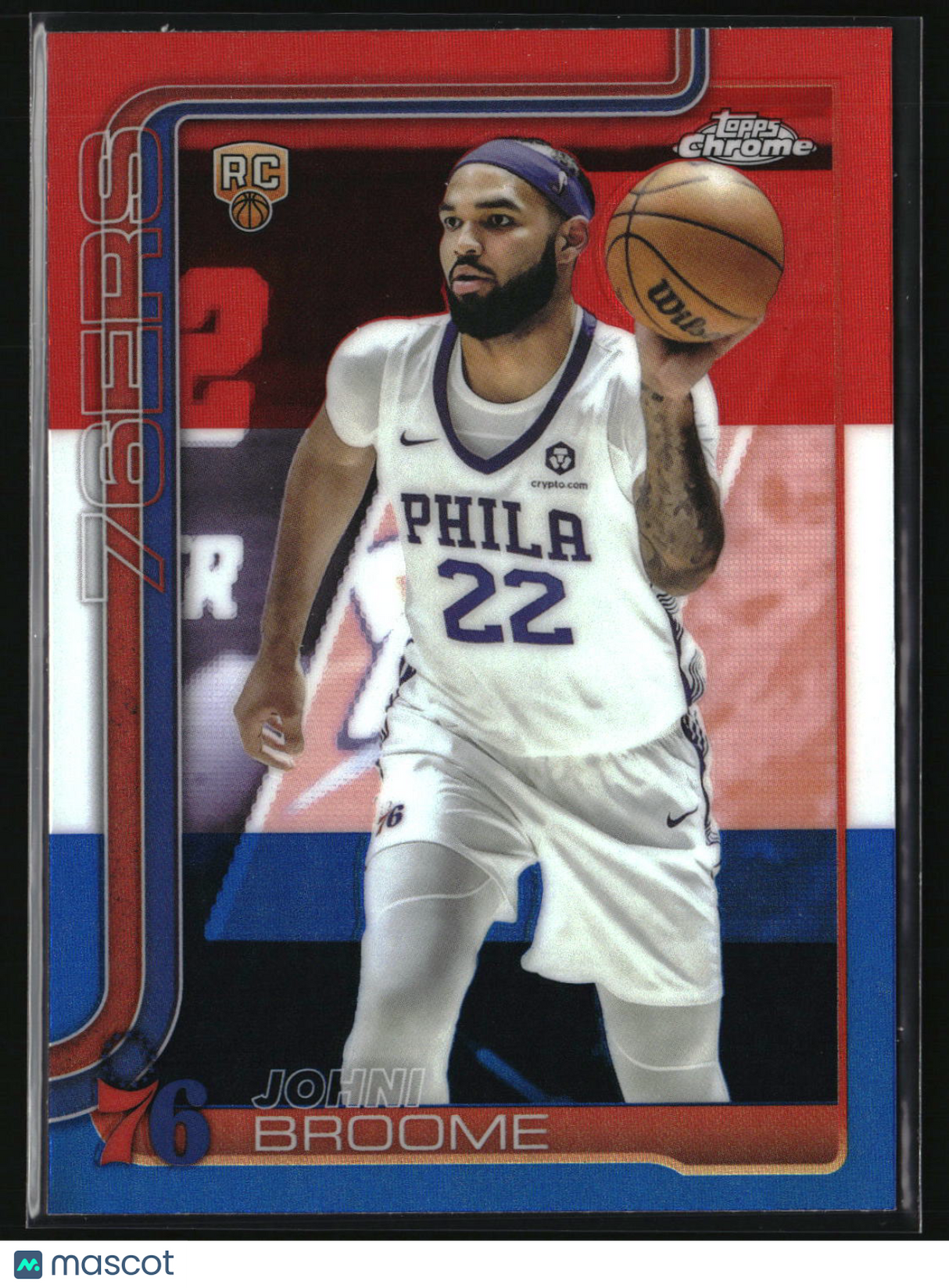 Johni Broome 2025-26 Topps Chrome Red White and Blue Refractor #285