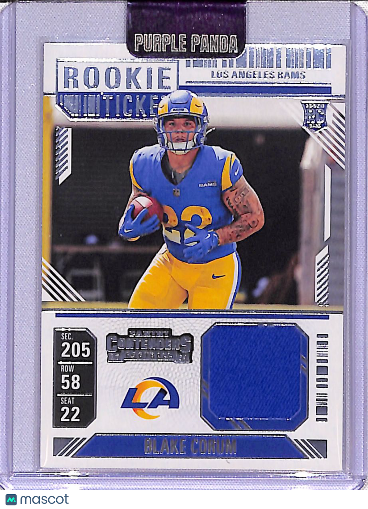 Blake Corum 2024 Panini Contenders Rookie Ticket Swatches #RTS-BCM