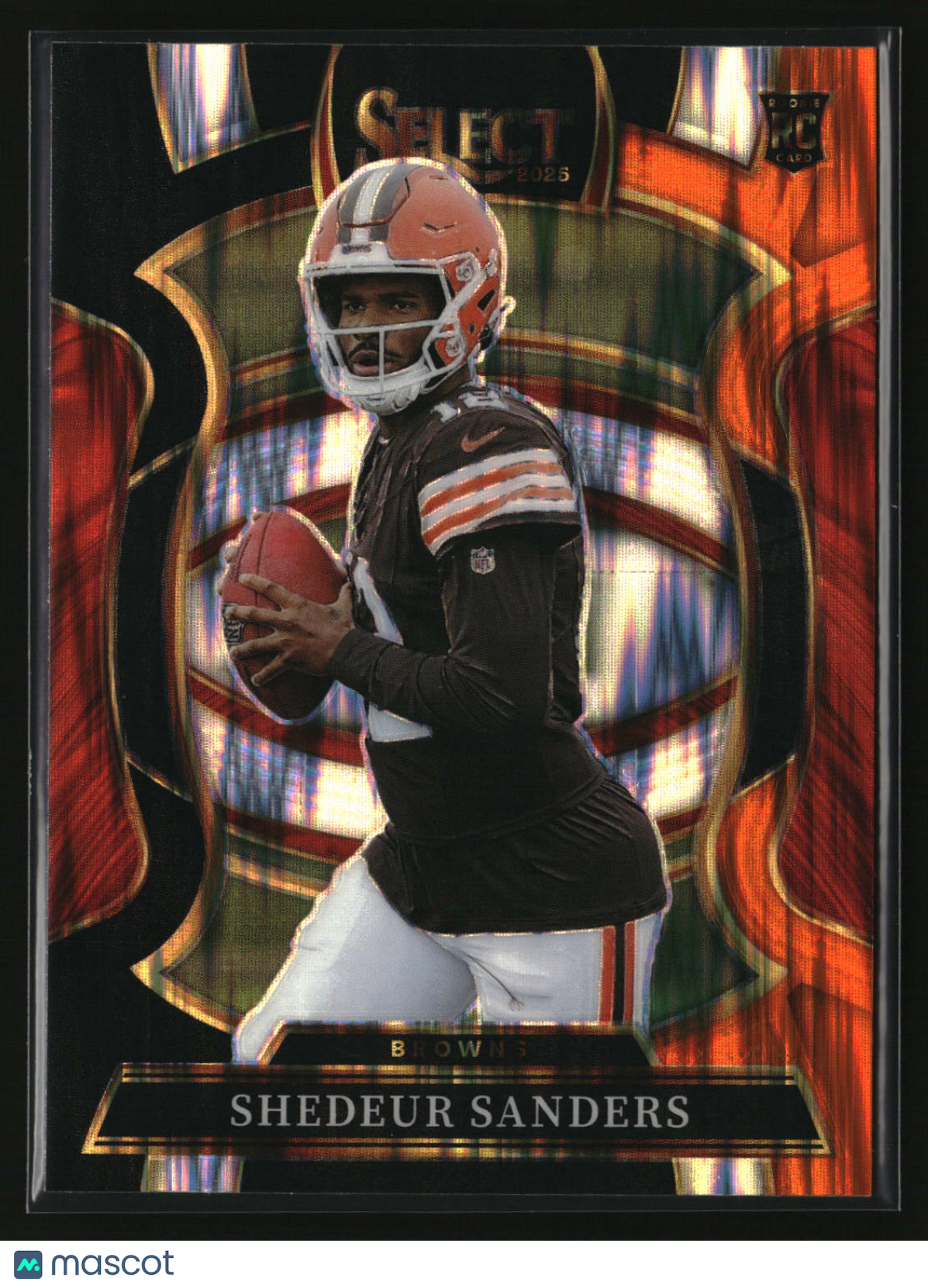 Shedeur Sanders 2025 Panini Select Black and Orange Prizm Shock #54